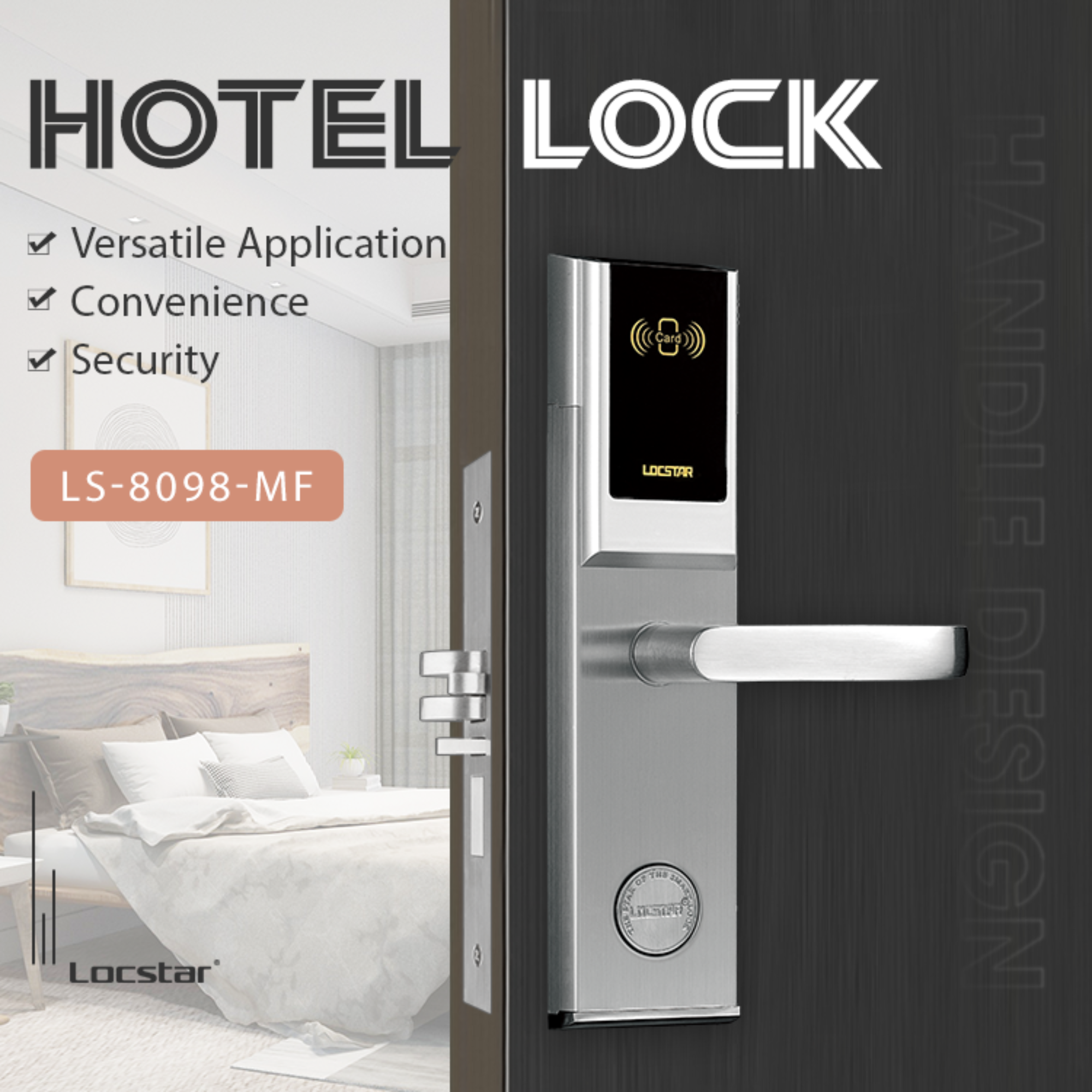 Locstar Door Electronic Card System Swipe Portable Security Hotel Lock