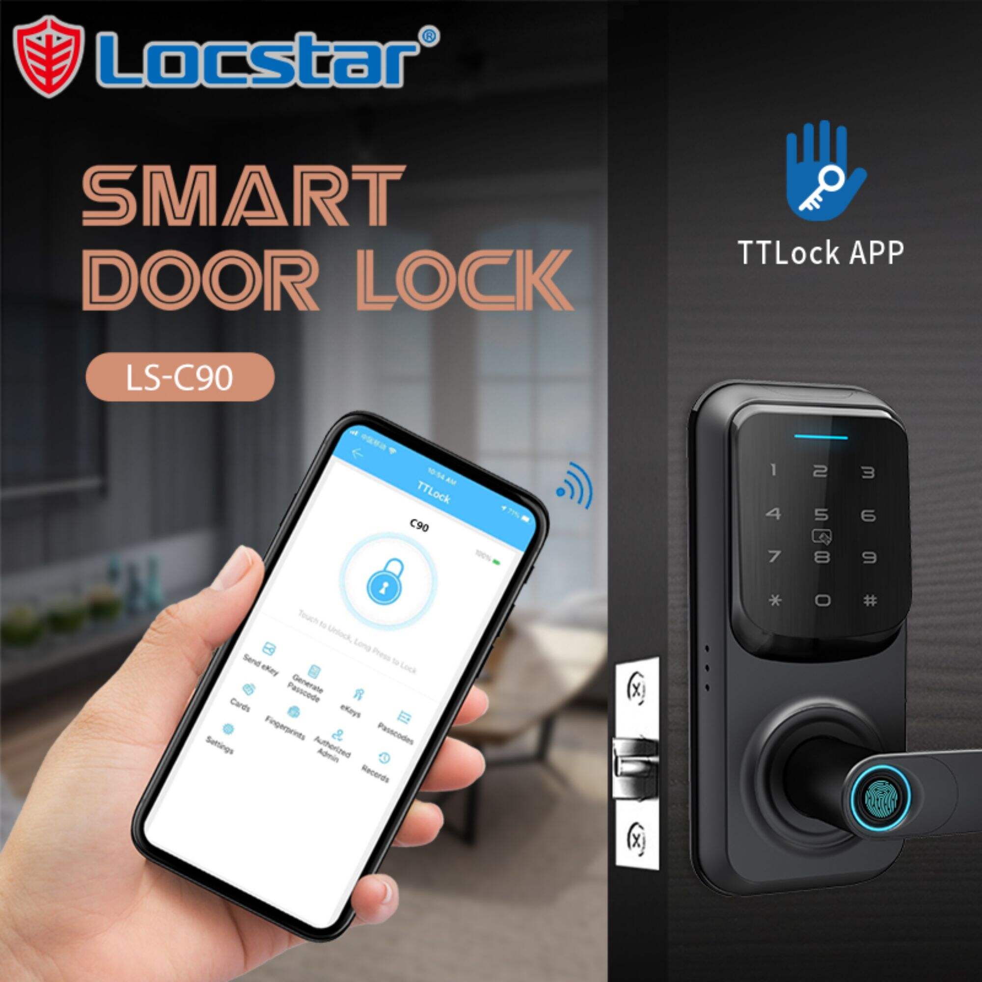 Hot Selling Fechadura Electronica Serrure De Porte Cerradura Inteligente Bedroom Digital Fingerprint Smart Door Lock