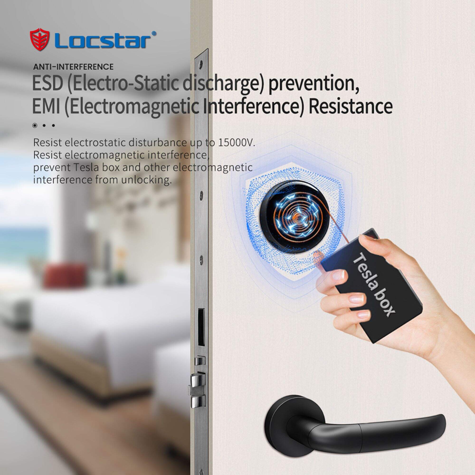 Locstar Room Safety Latch Security Device Electronic Split Hotel Door Lock