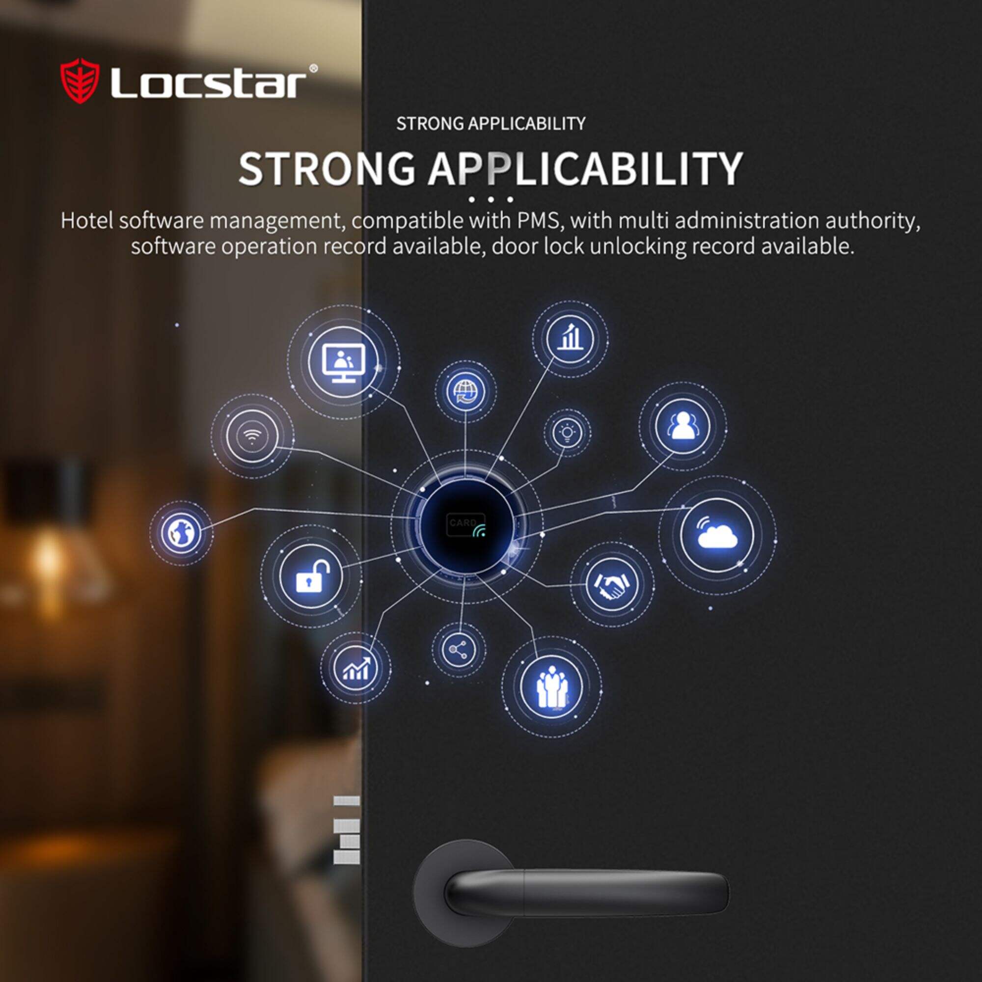 Locstar Room Safety Latch Security Device Electronic Split Hotel Door Lock