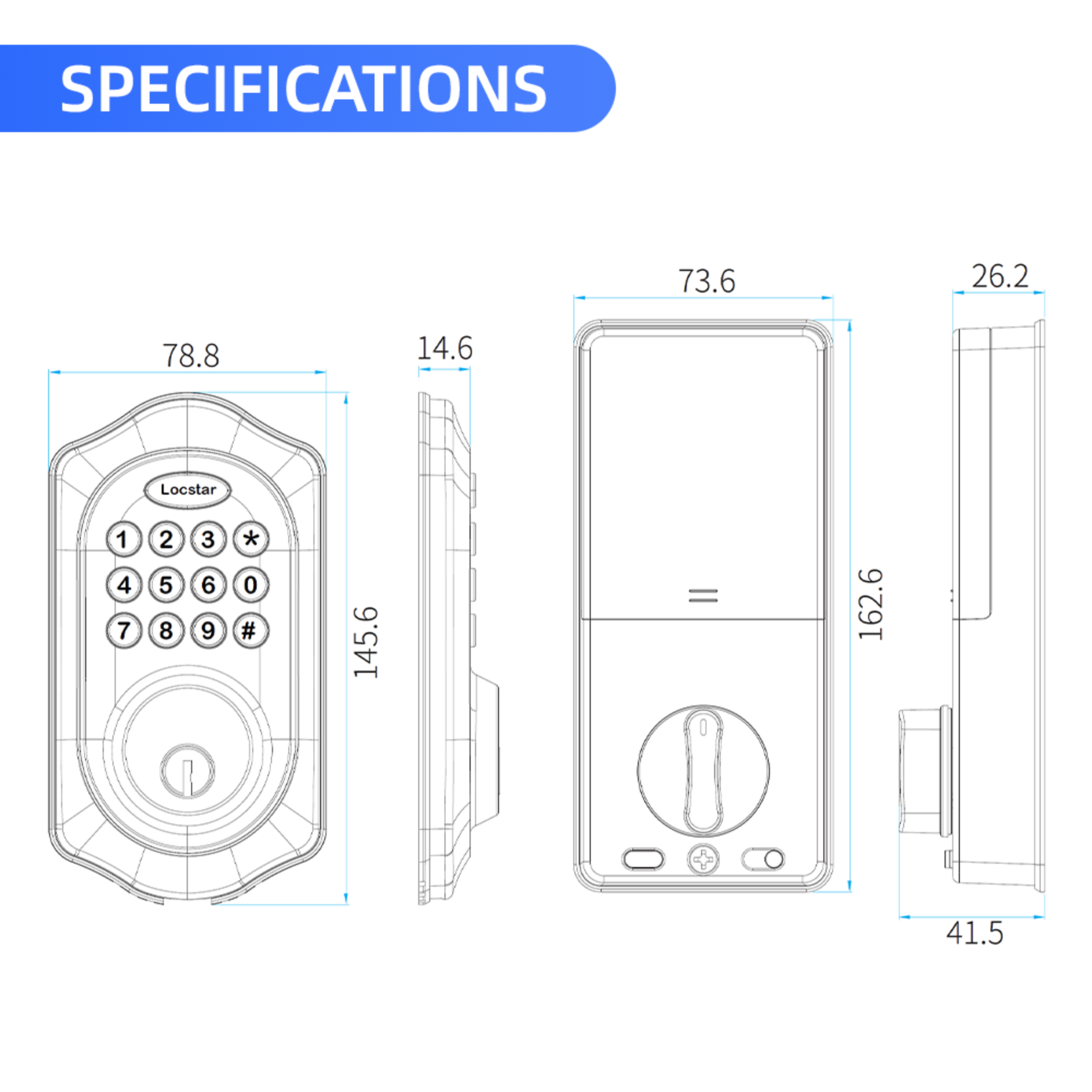 کد Deadbolt صفحه کلید کارخانه برای قفل هوشمند درب جلو