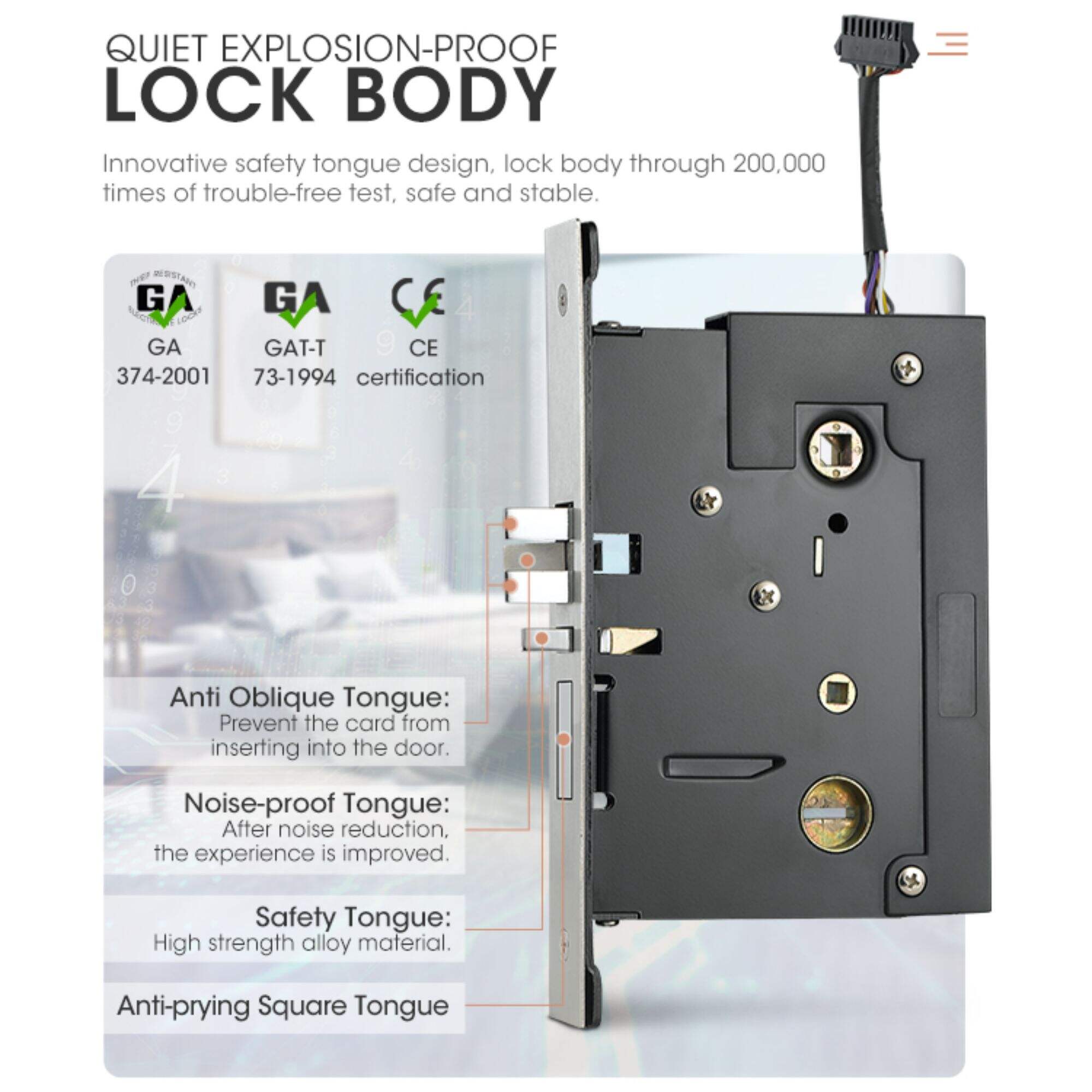 Locstar Keyless Deadbolt Key Card System Best For Sale Hotel Door Lock