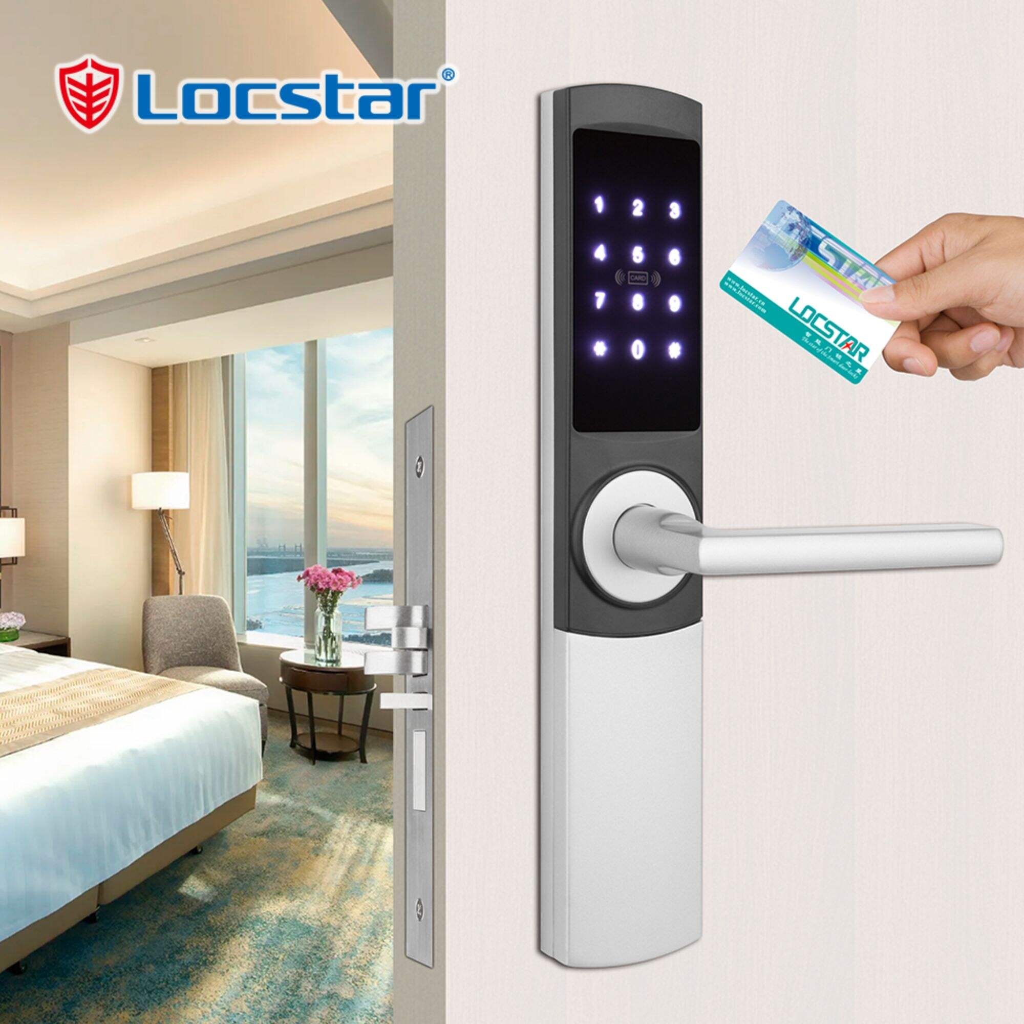 Locstar Digital Key Connecting Room Card System In Travel smart Hotel Door Lock