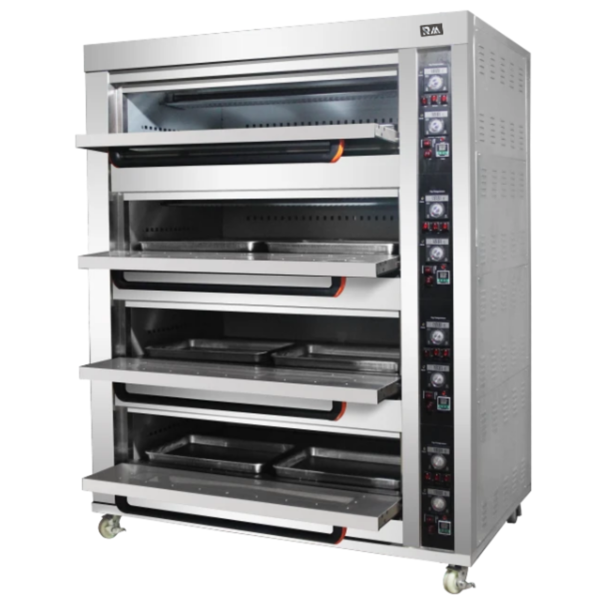 4 Deck 16 trays 12 large restaurant commercial four layers Electric gas bread industrial oven for sale bakery