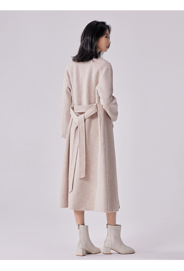 Gray Color Notched Collar Long Sleeve Sashes Casual Fashion Women Long Trench Coat manufacture