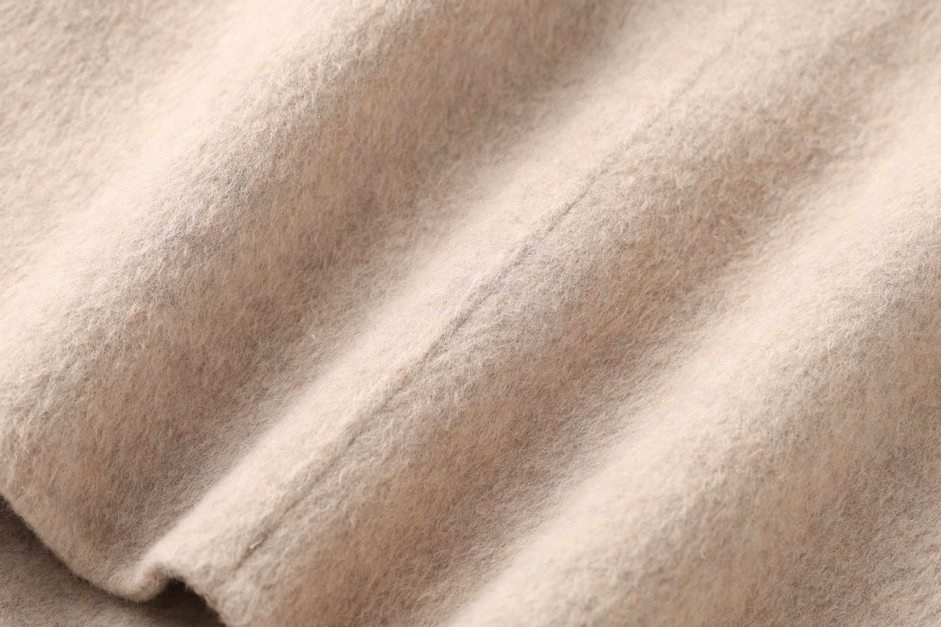 Women's Casual Slim-Fit Wool Coat Solid Color Long Sleeves Warm Autumn Winter Jacket Loose Coat-Raw Processing Promotion Event factory