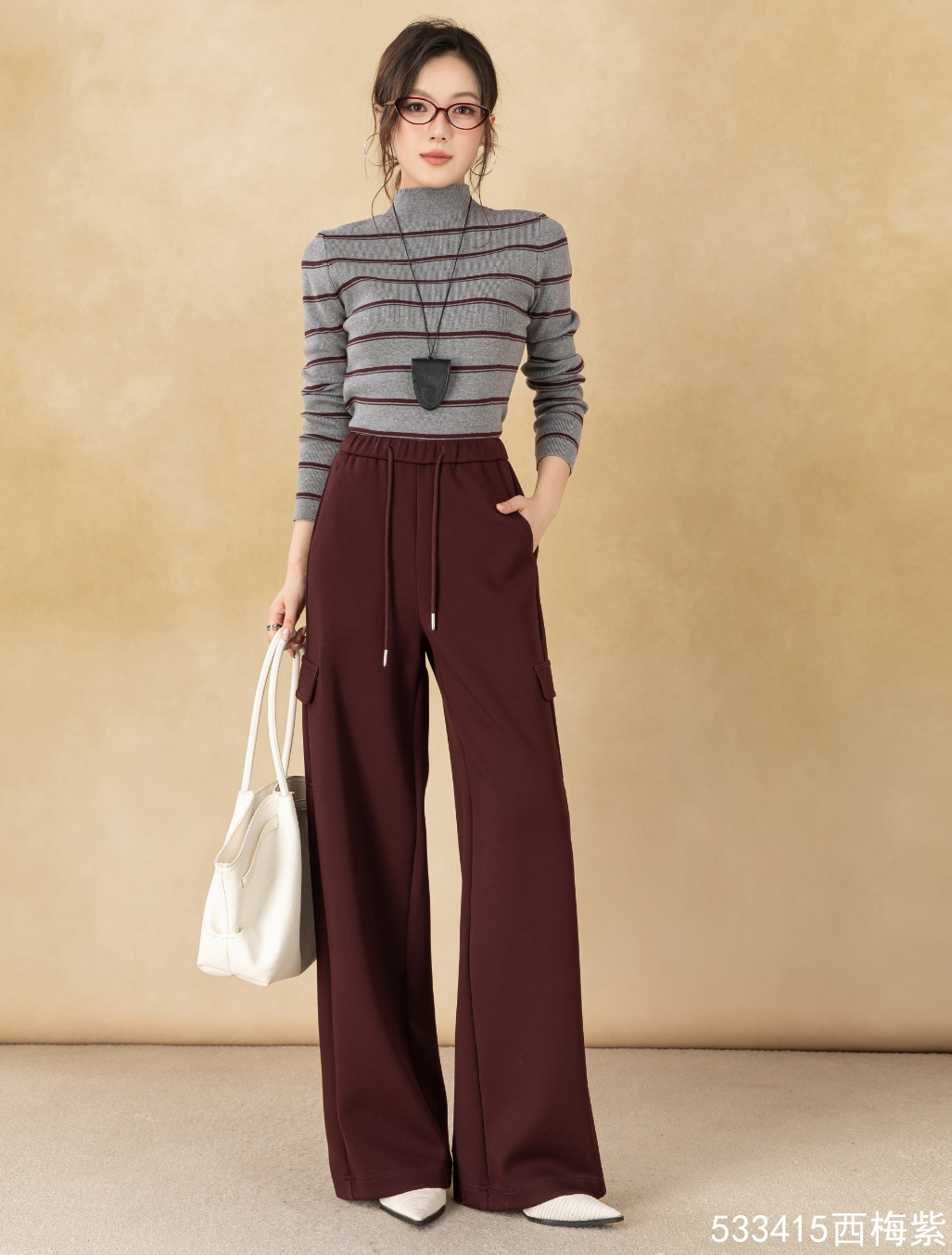 Women's Loose-Fitting Solid-Color Cargo Pants Wide-Leg Casual Trousers Dyed Jeans supplier