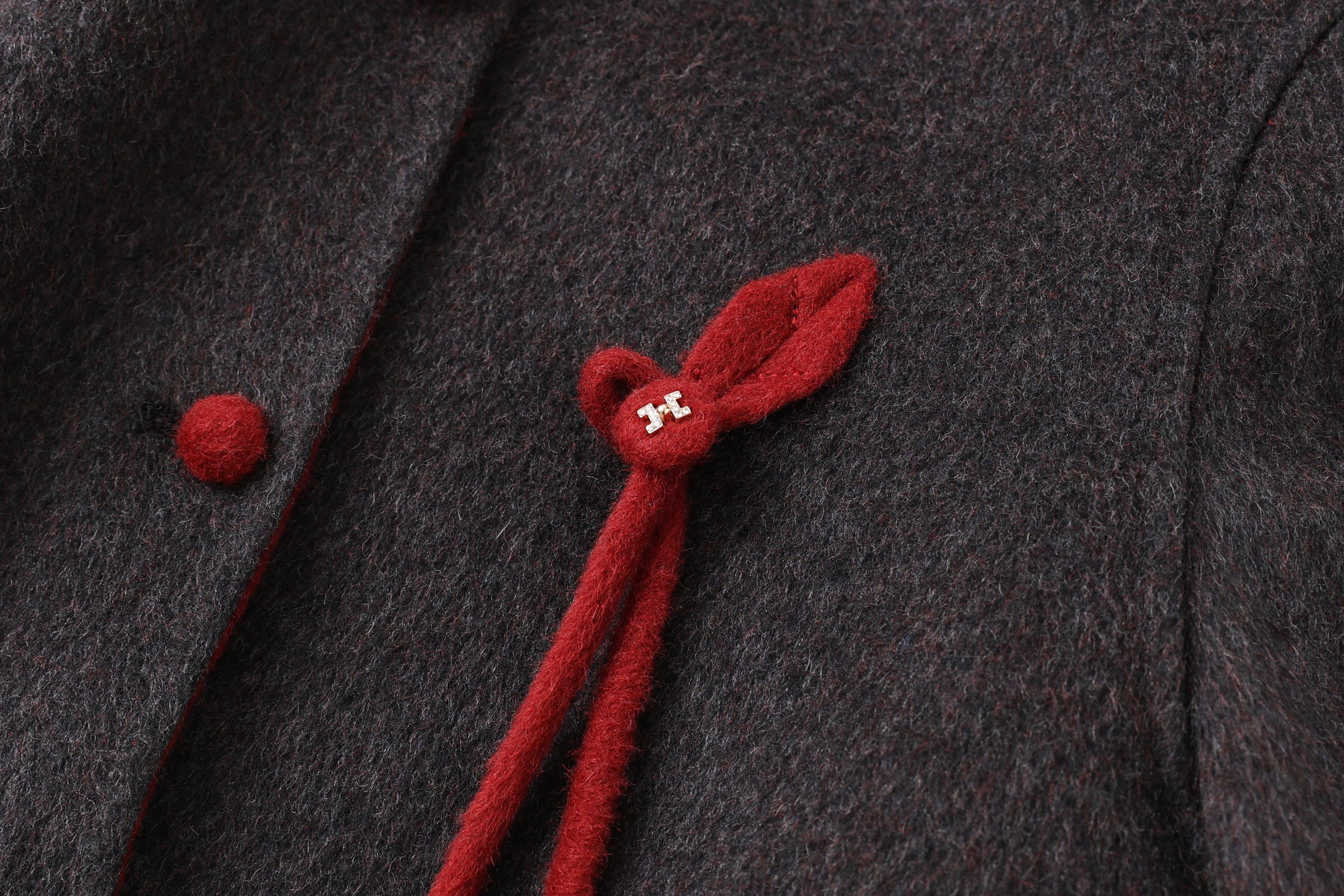 Chinese Style Winter Short Woolen Jacket Coat Single-Breasted Closure Type details