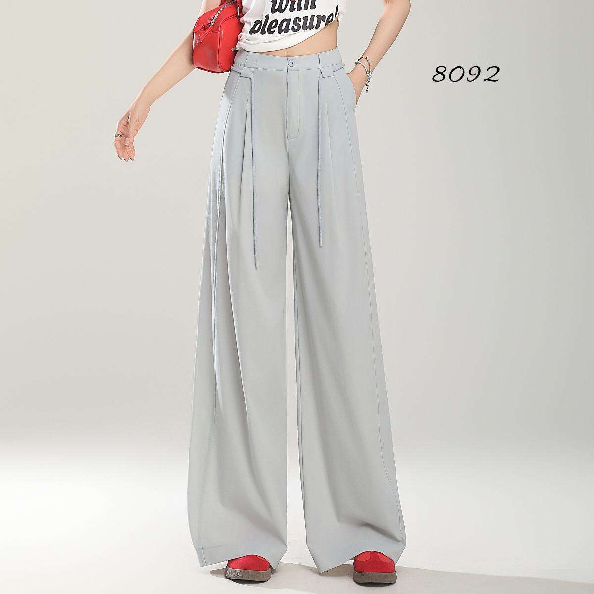 2025 Spring/Summer New Loose Wide Legged Pants Slim Fit Style Straight High Waist Manufacturer Casual Pants factory