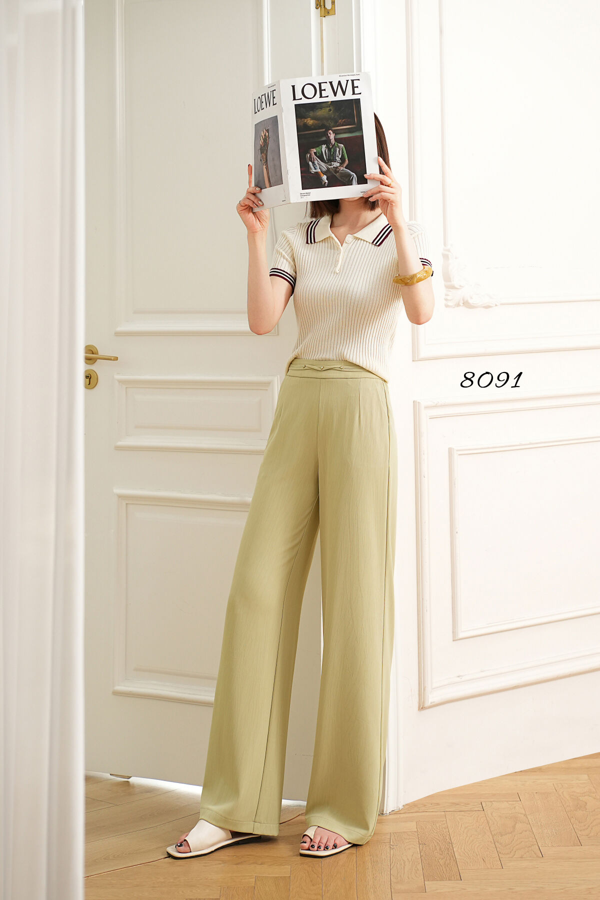Spring/Summer 2025 New Loose Wide-leg Pants, Slimming Straight-waist Casual Pants, Office Women's Nine-inch Straight-leg Pants supplier