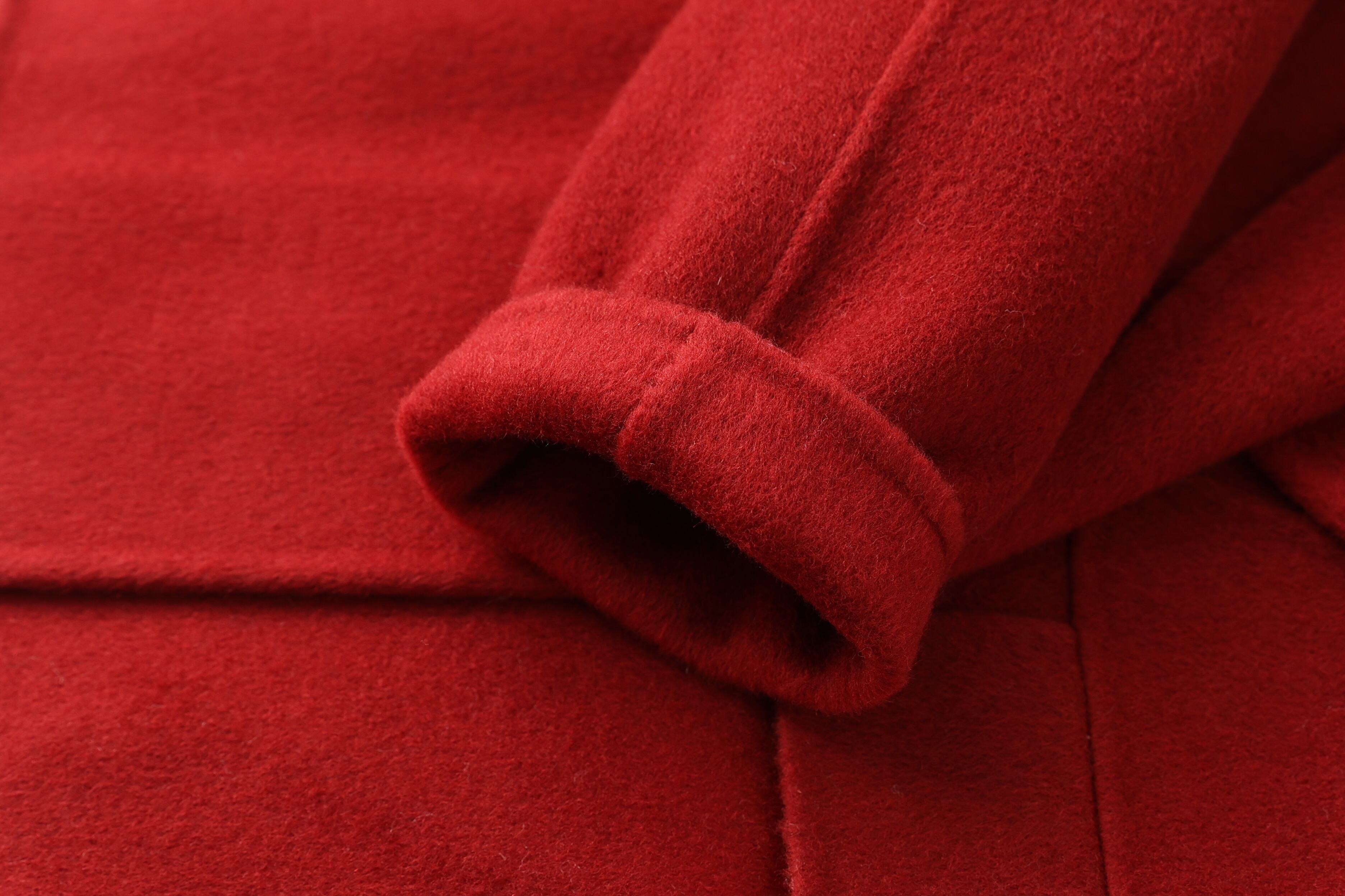 Women's Custom-Made High Quality Winter Wool Coat Long Double-Button Design with Belt Closure Elegant Style Button Decoration supplier