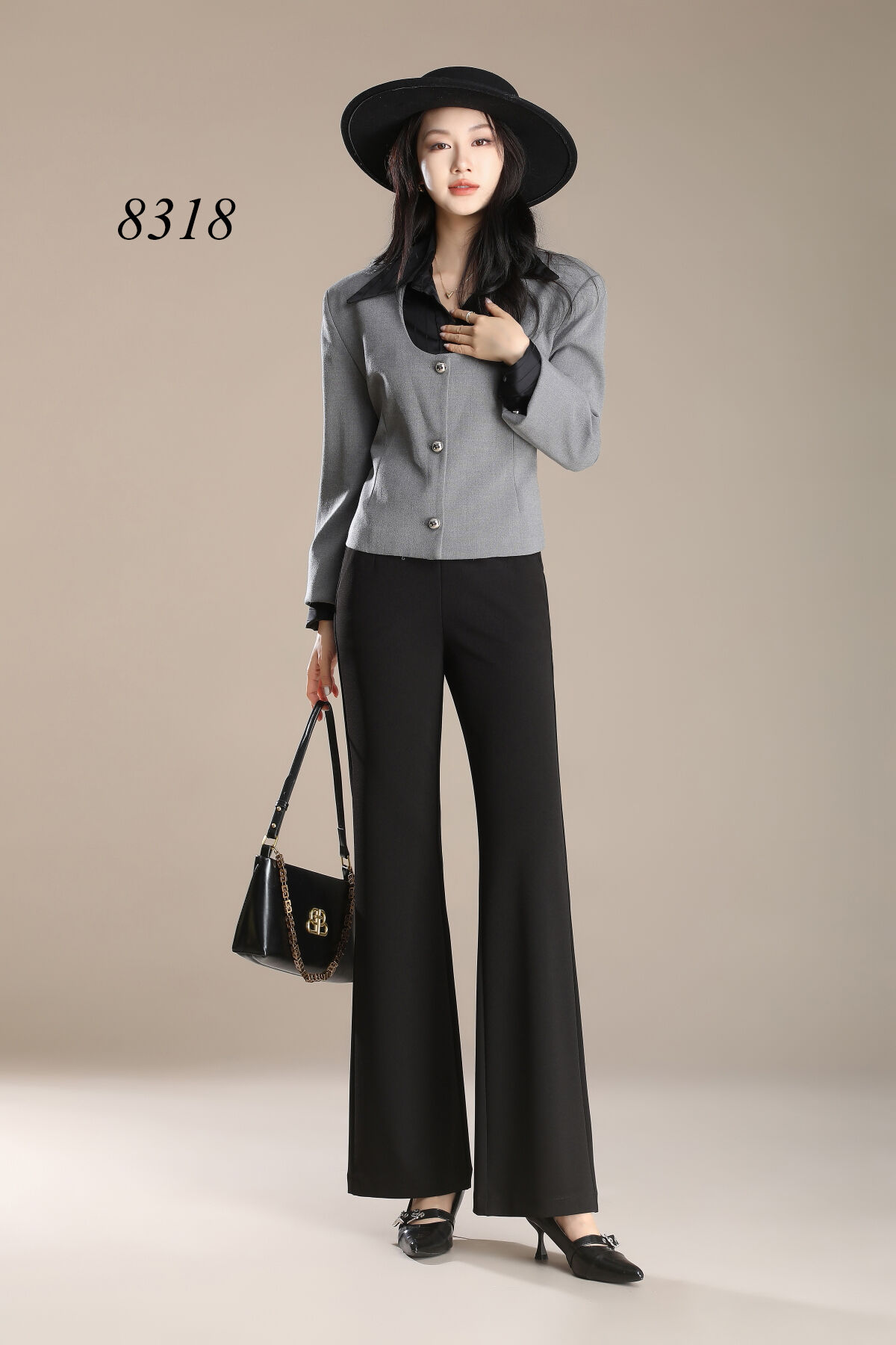 2025 Summer Women's New High-waisted Slim-fit Straight Pants Knitted Casual Flared Pants details