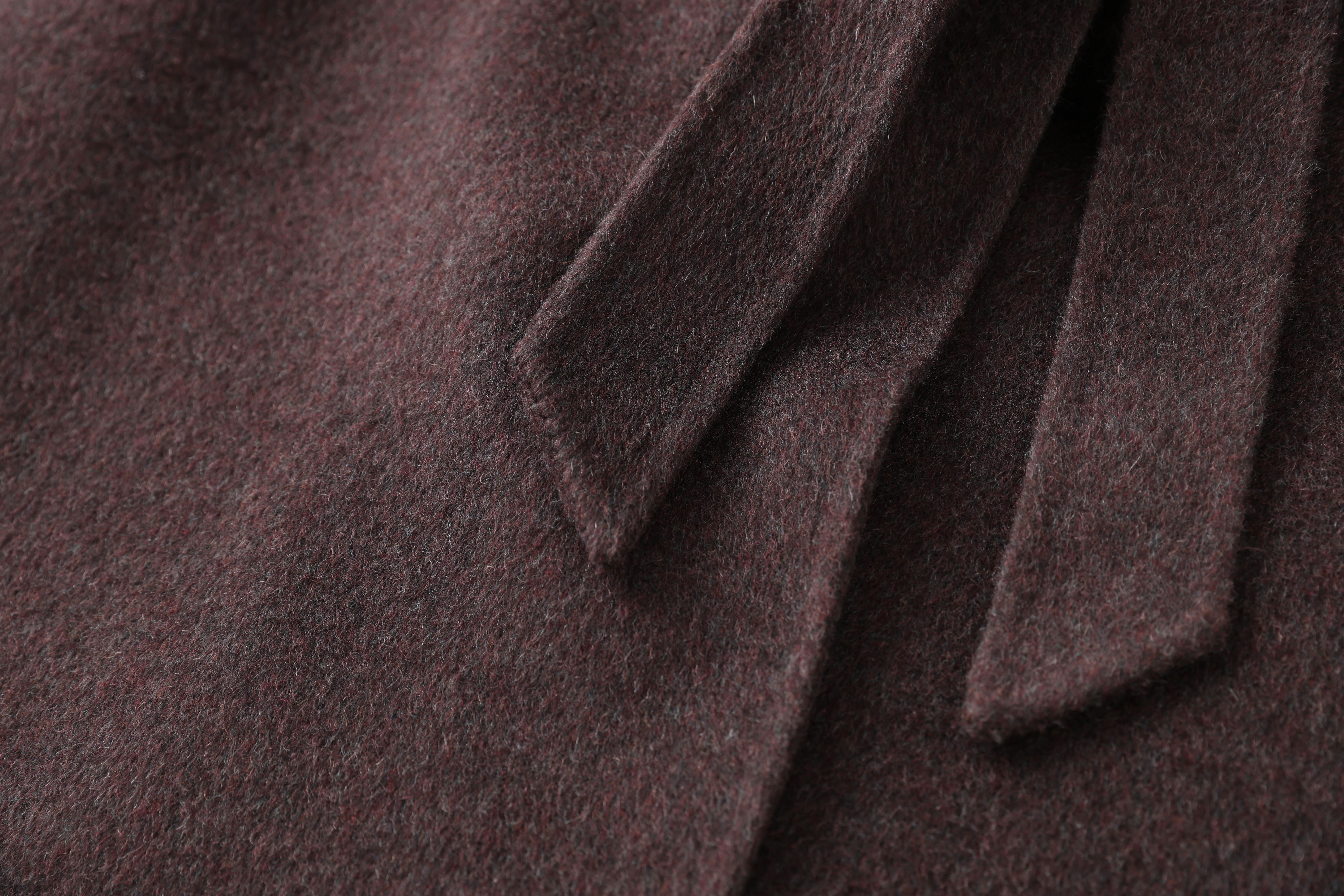 Women's Custom-Made High Quality Winter Wool Coat Long Double-Button Design with Belt Closure Elegant Style Button Decoration supplier