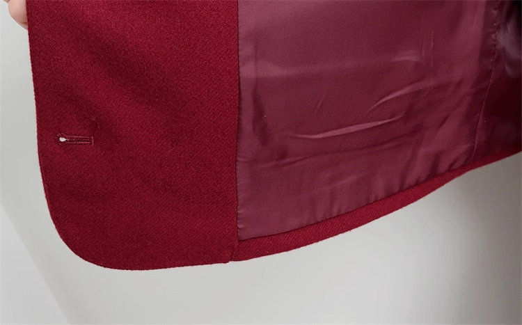 Retro Wool Suit with Breathable Rabbit Fur Neck Scarf & Decorative Buttons Two-Piece Set with Polyester Fiber Lining manufacture