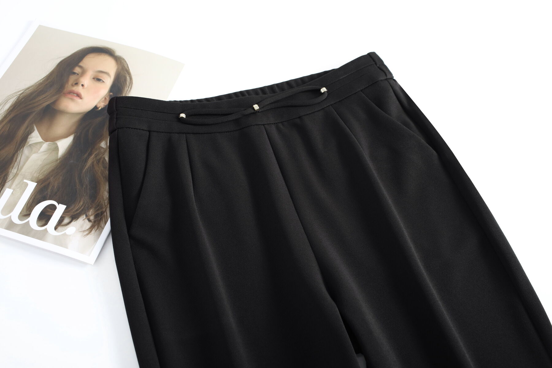 2025 Summer Women's New High-waisted Slim-fit Straight Pants Knitted Casual Flared Pants supplier