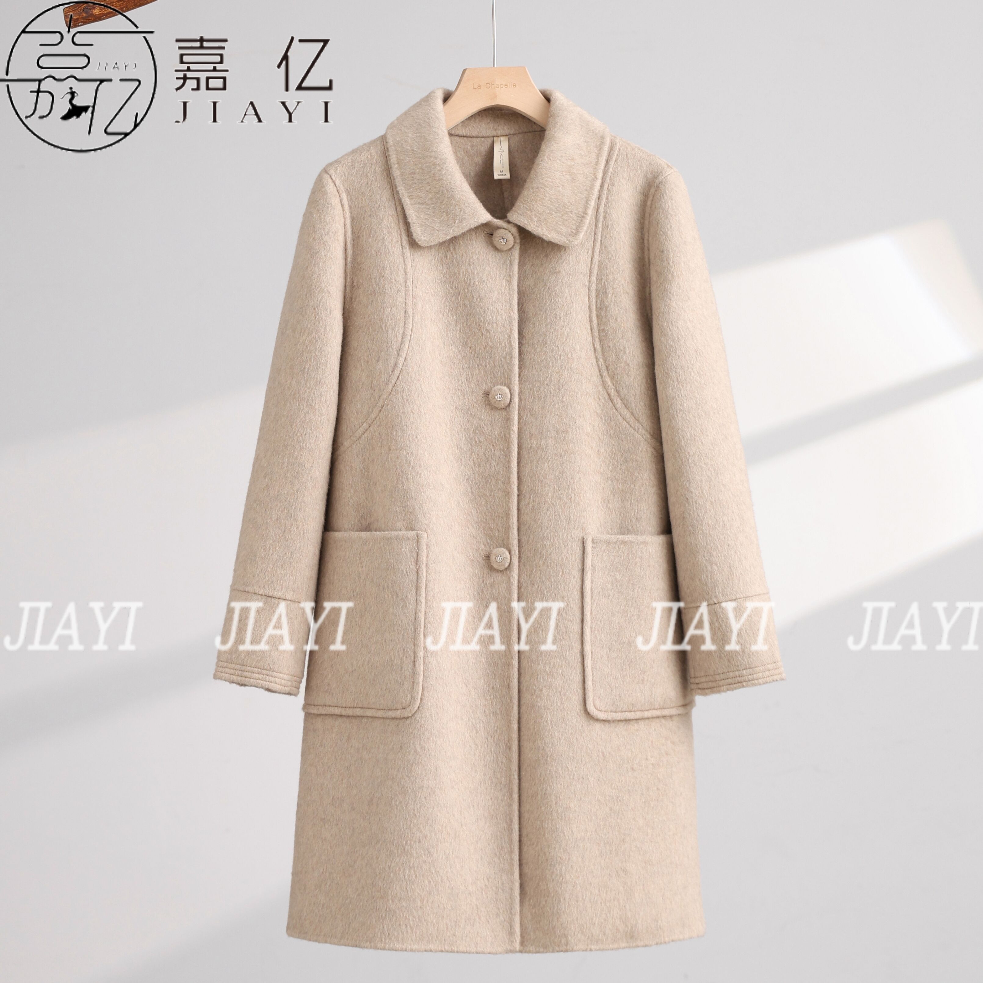 Women's Casual Slim-Fit Wool Coat Solid Color Long Sleeves Warm Autumn Winter Jacket Loose Coat-Raw Processing Promotion Event supplier