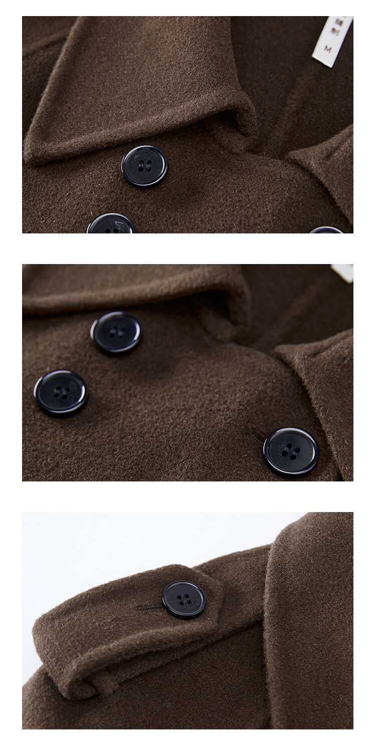 Lady Long Double Faced Solid Woolen Overcoat Belt Winter Double Breasted Cashmere Wool Trench Coat for Women factory