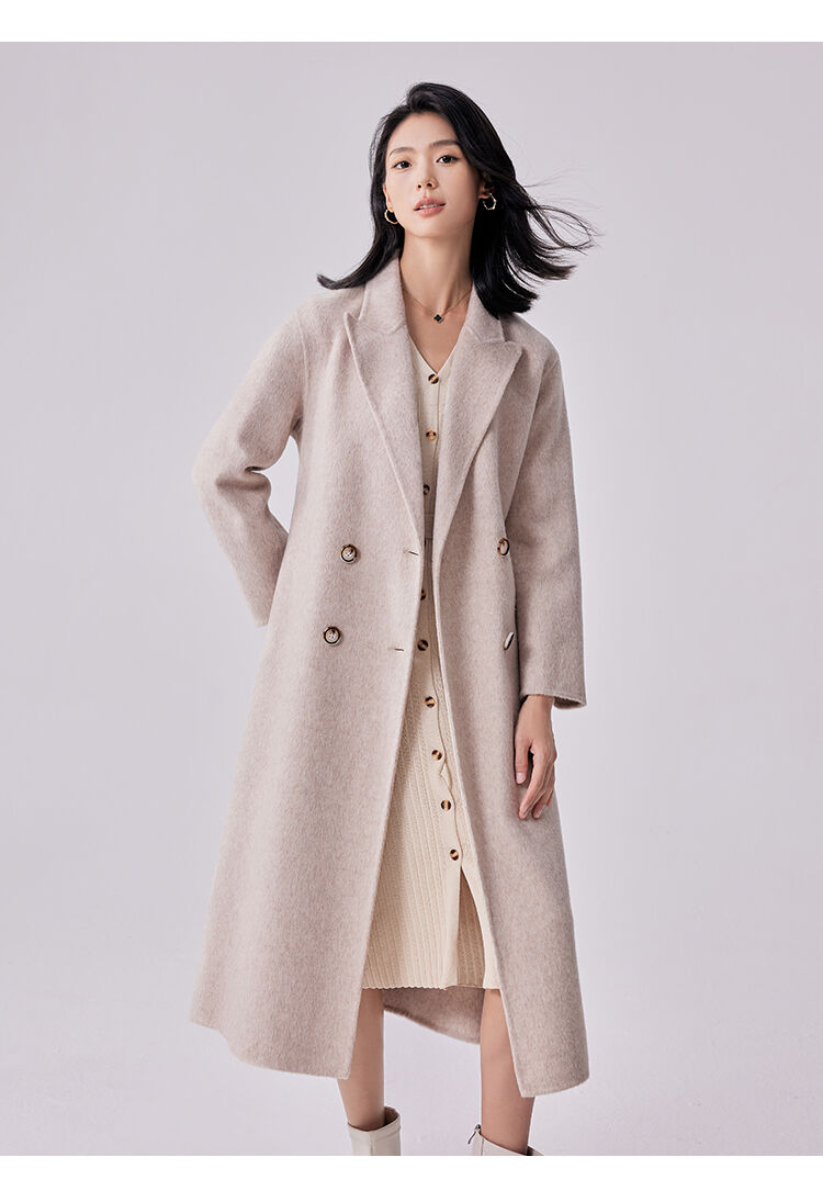 Gray Color Notched Collar Long Sleeve Sashes Casual Fashion Women Long Trench Coat manufacture