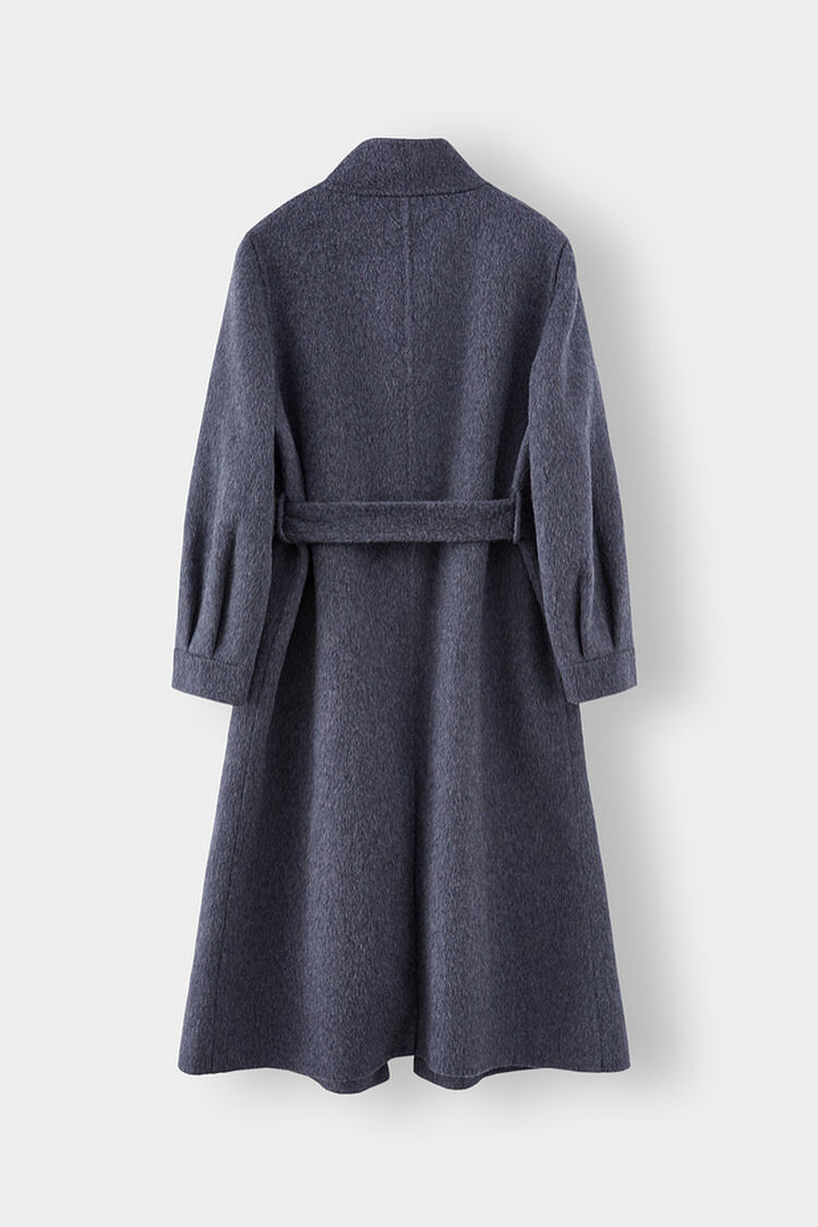 New Styles Double-faced Womens Wool Cashmere Trench Coat With Button supplier
