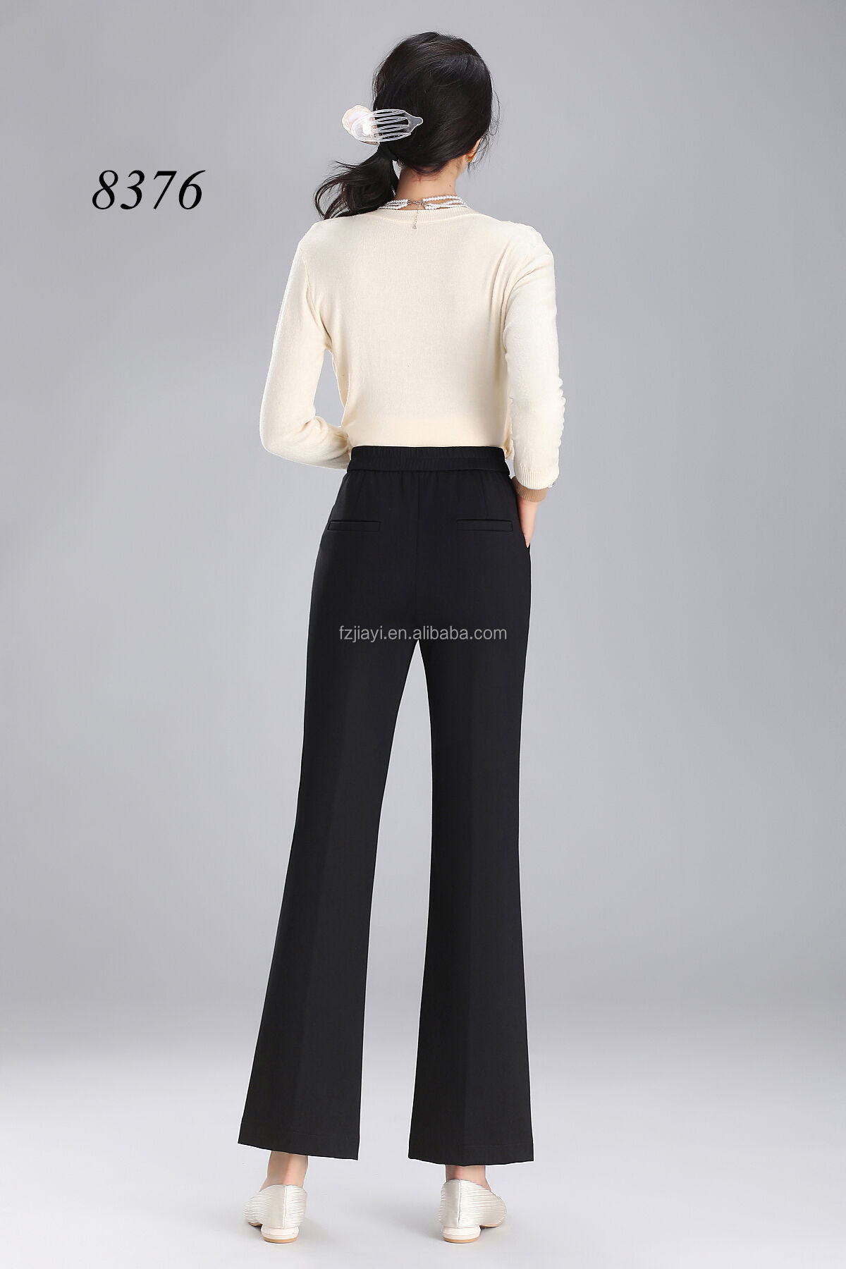 Custom Flared Wide Leg Pants for Women Casual Work Trousers factory