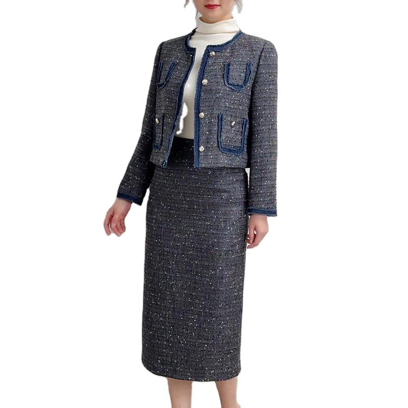 2025 Summer French Polished Ladies' Short Set Two-Piece Including Knee-Length Skirt and Coat details