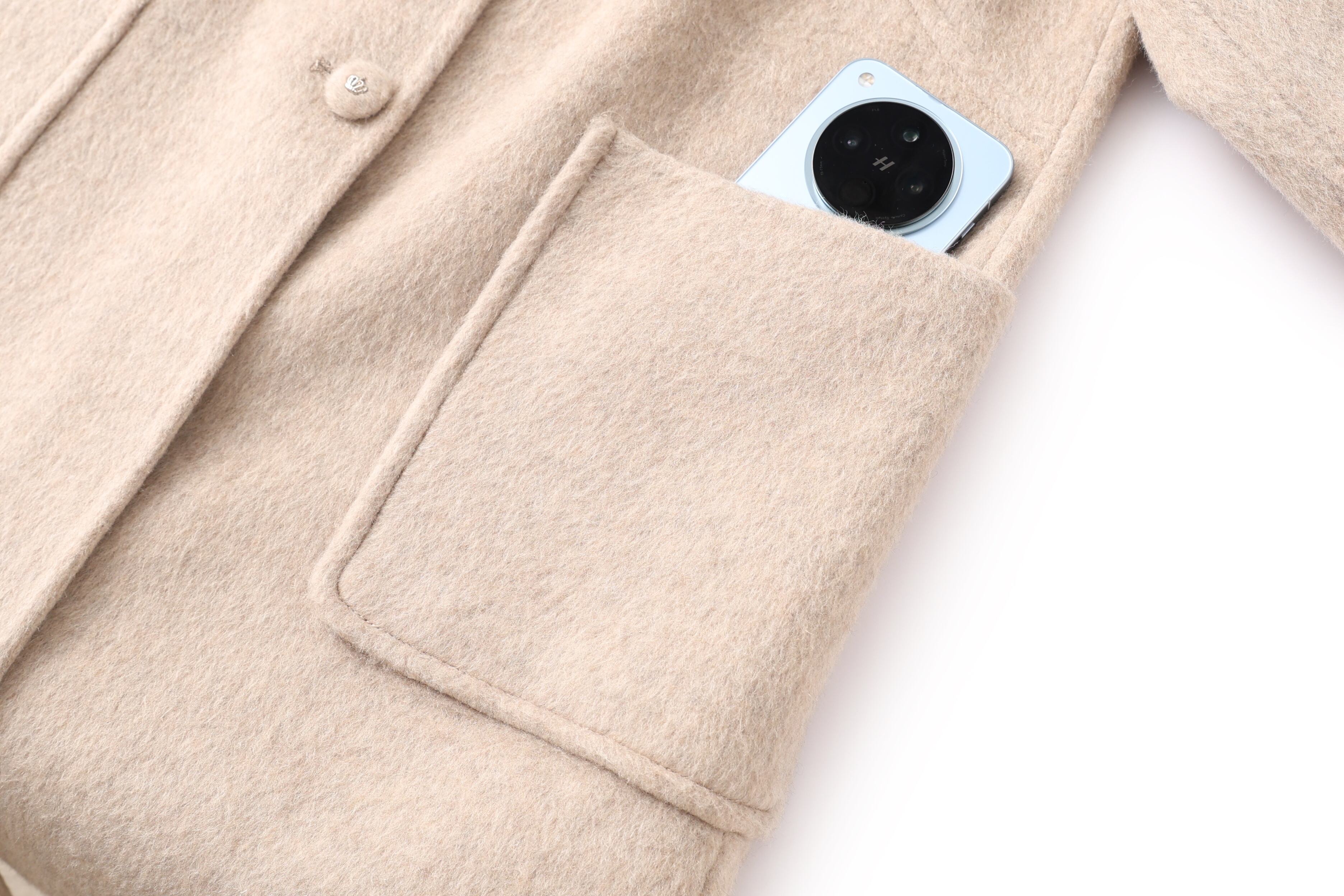 Women's Casual Slim-Fit Wool Coat Solid Color Long Sleeves Warm Autumn Winter Jacket Loose Coat-Raw Processing Promotion Event details