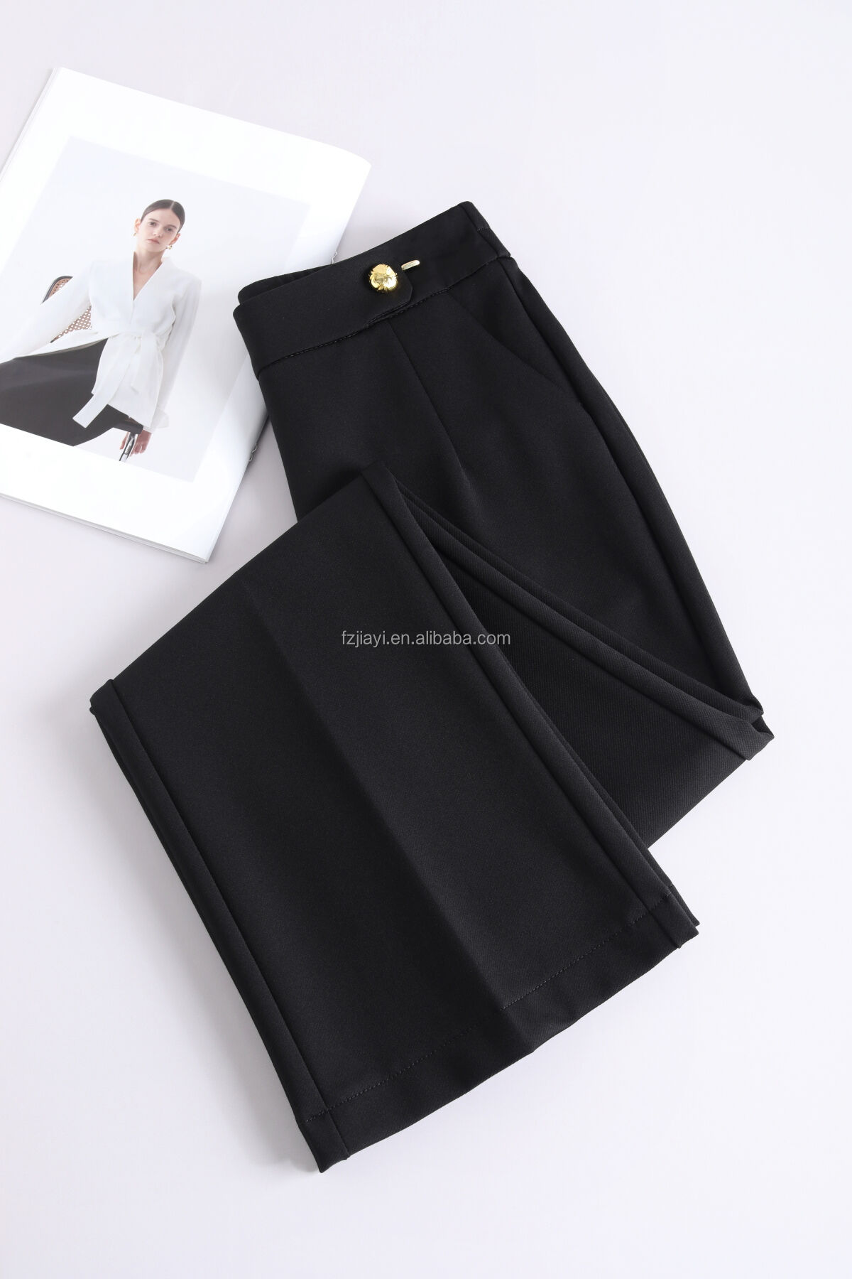 Custom Flared Wide Leg Pants for Women Casual Work Trousers factory
