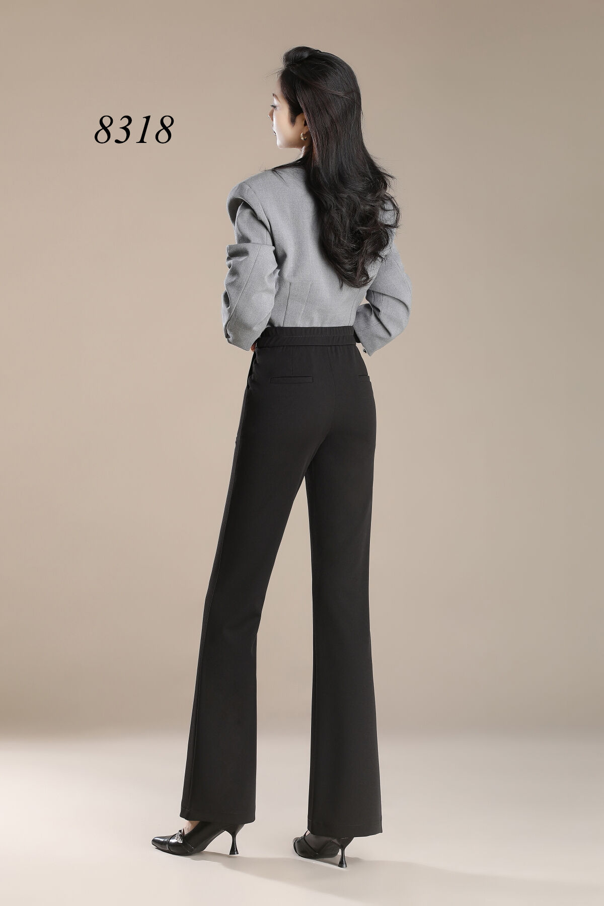 2025 Summer Women's New High-waisted Slim-fit Straight Pants Knitted Casual Flared Pants manufacture