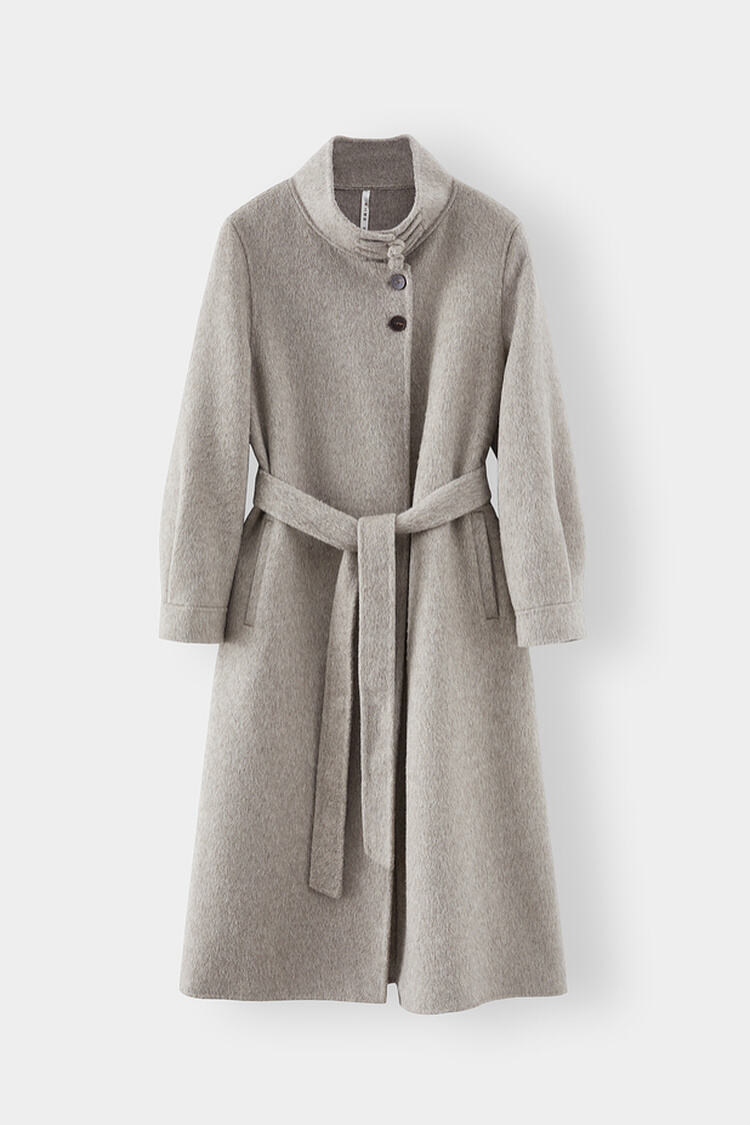 New Styles Double-faced Womens Wool Cashmere Trench Coat With Button supplier