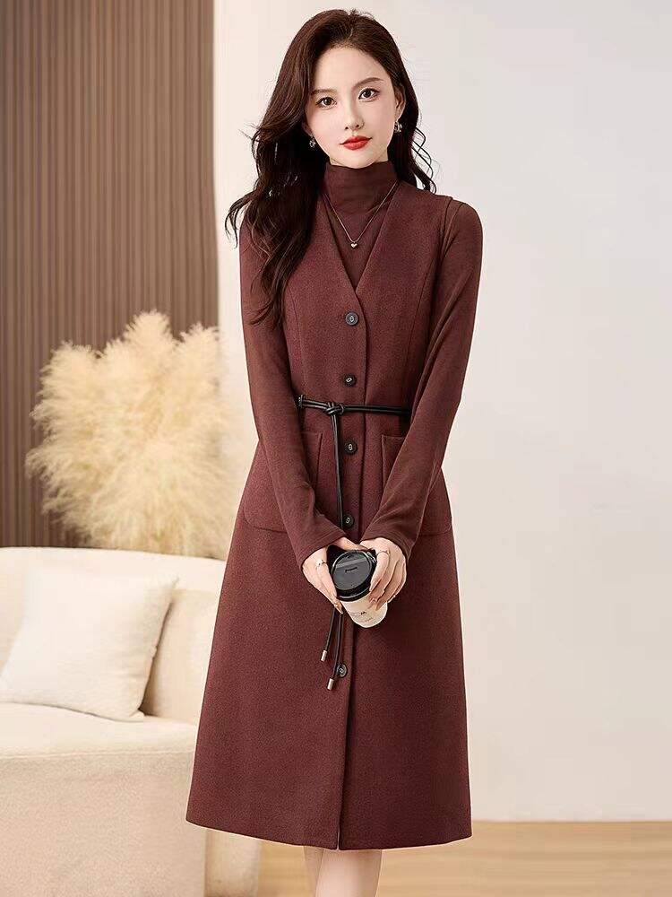 Women's Long-Sleeved Two-Piece Vest Dress for Autumn and Winter New Release with Temperament manufacture