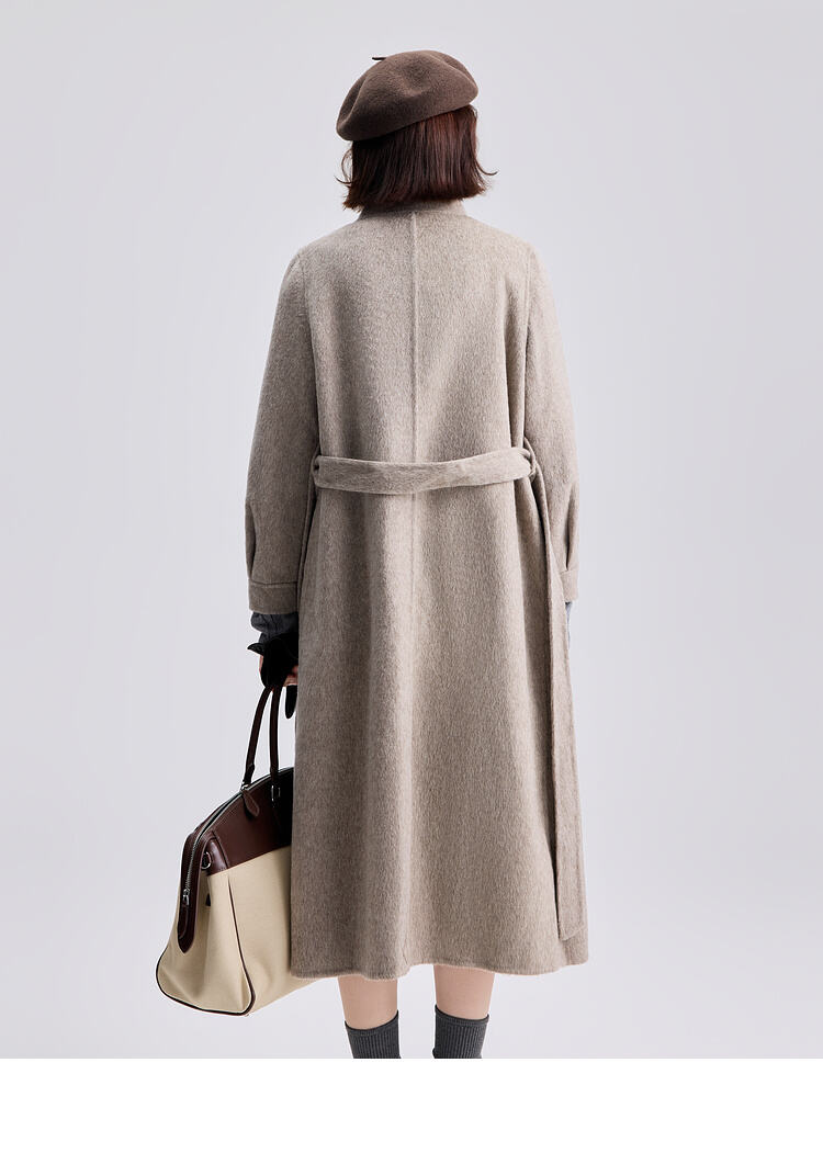 New Styles Double-faced Womens Wool Cashmere Trench Coat With Button supplier