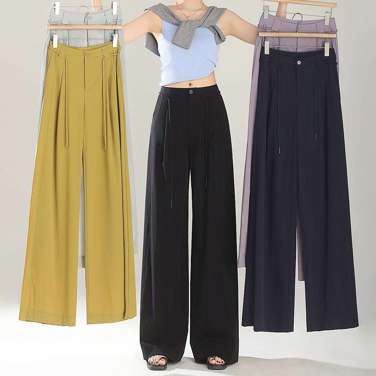 2025 Spring/Summer New Loose Wide Legged Pants Slim Fit Style Straight High Waist Manufacturer Casual Pants factory