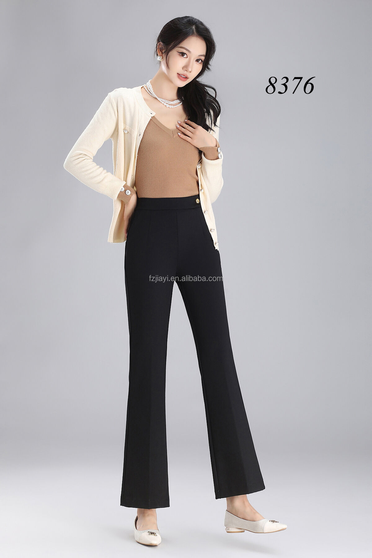 Custom Flared Wide Leg Pants for Women Casual Work Trousers supplier