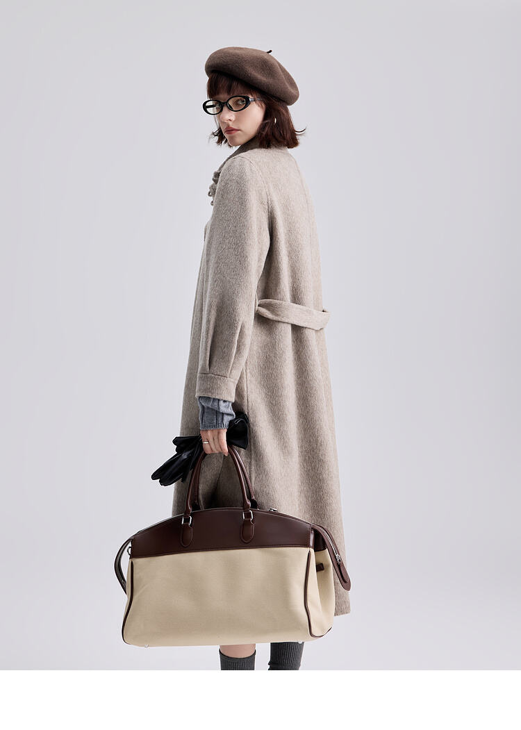 New Styles Double-faced Womens Wool Cashmere Trench Coat With Button manufacture