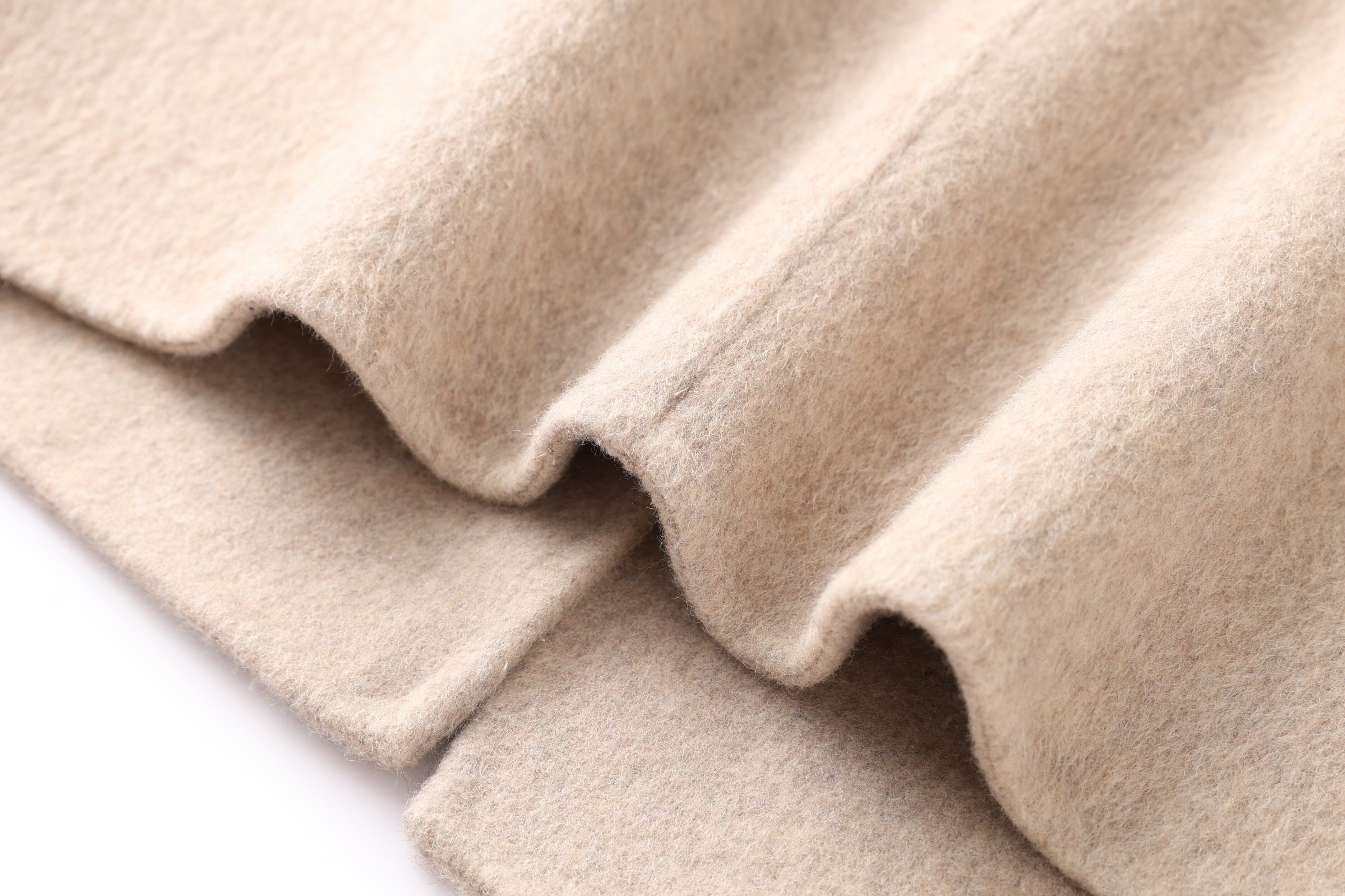 Women's Casual Slim-Fit Wool Coat Solid Color Long Sleeves Warm Autumn Winter Jacket Loose Coat-Raw Processing Promotion Event factory