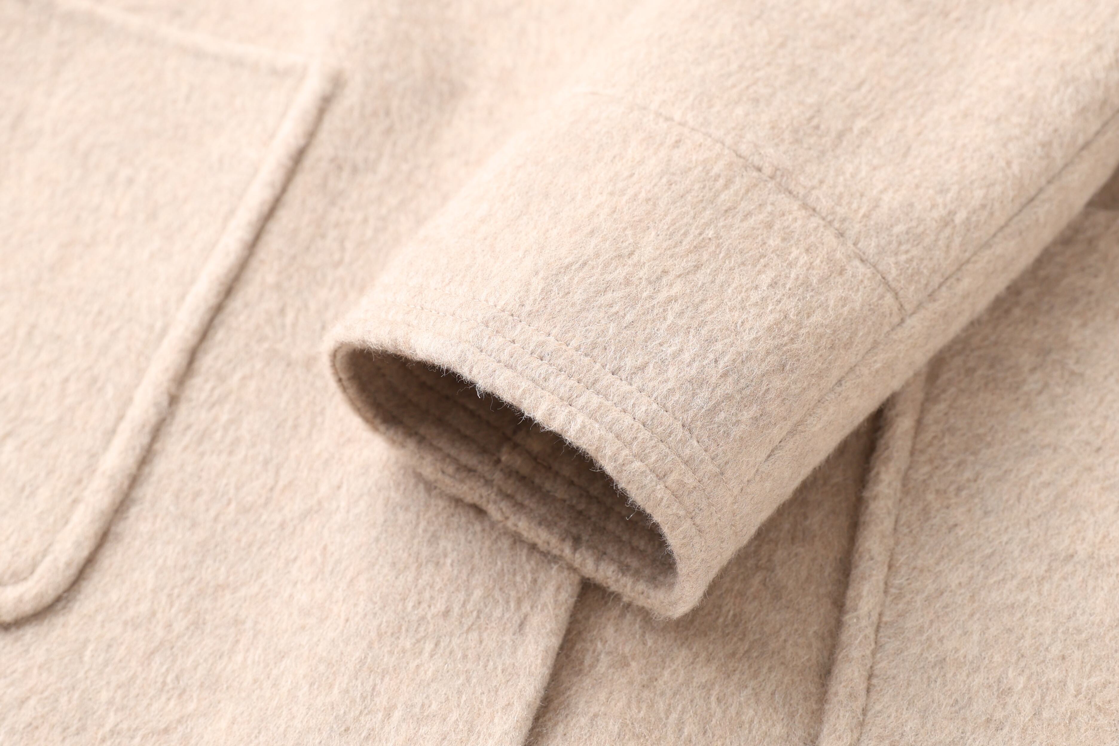 Women's Casual Slim-Fit Wool Coat Solid Color Long Sleeves Warm Autumn Winter Jacket Loose Coat-Raw Processing Promotion Event details