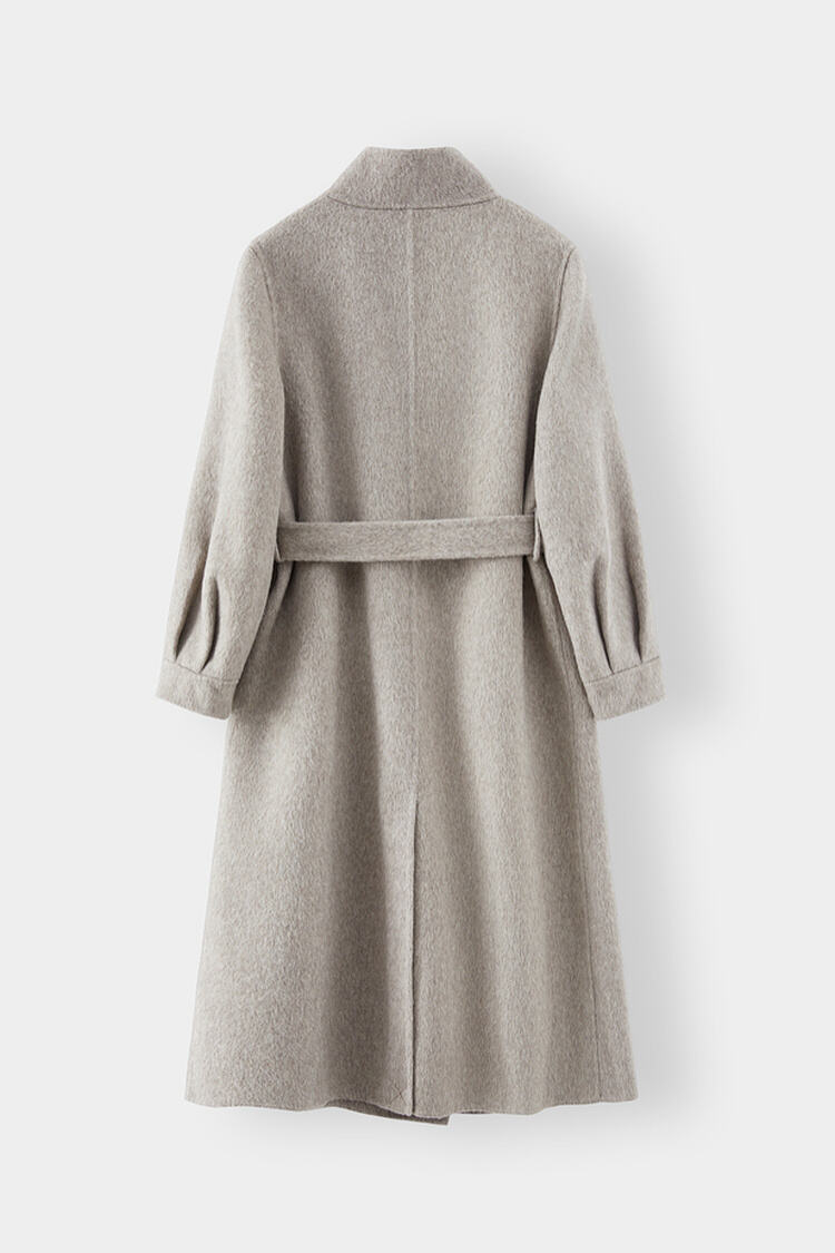 New Styles Double-faced Womens Wool Cashmere Trench Coat With Button supplier