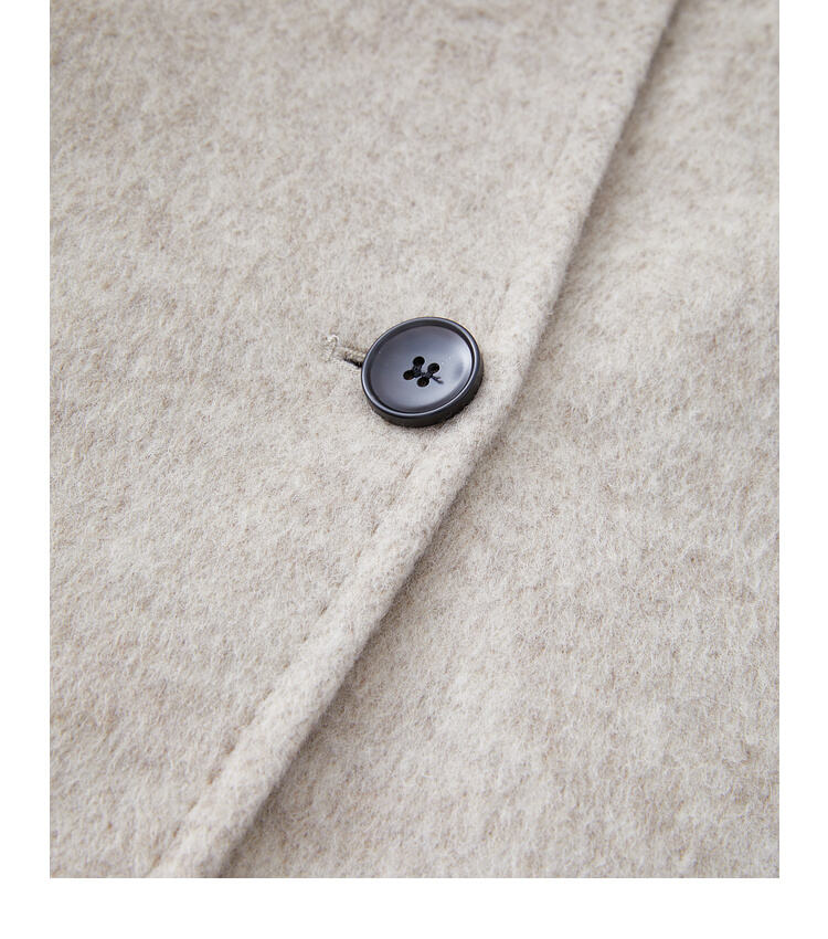 Custom Women Autumn Winter Wool Maxi Coat with Belt Lapel Solid Color Loose Cardigan Ladies Elegant Long Coat details