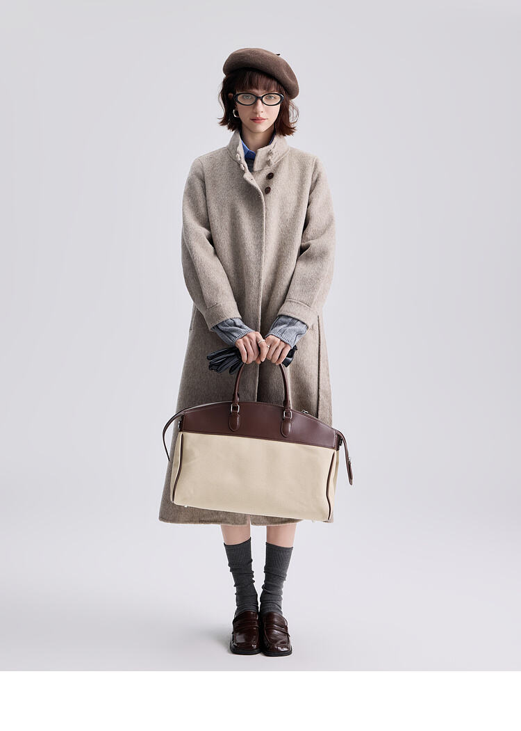 New Styles Double-faced Womens Wool Cashmere Trench Coat With Button manufacture