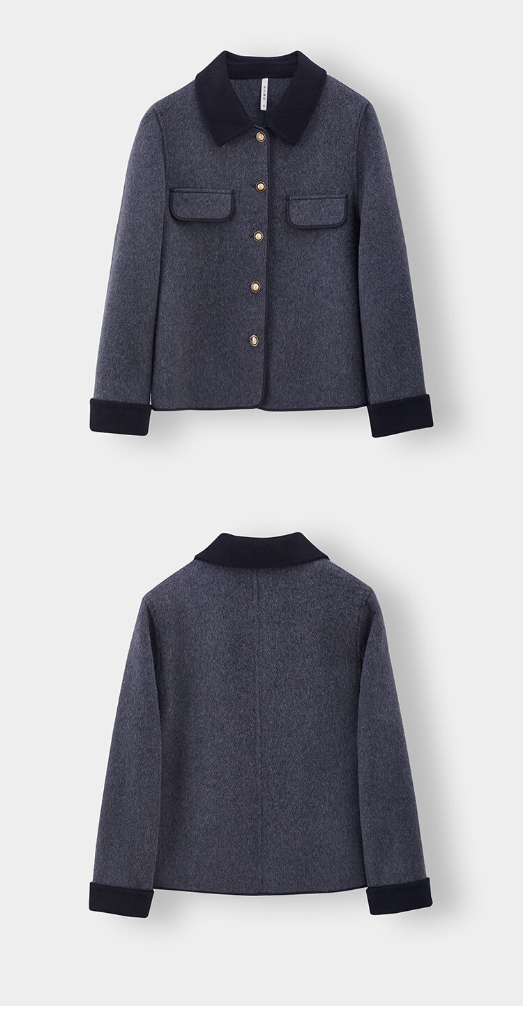 Women Autumn New Fashion Blend Short Blazer Coat Vintage Long Sleeve Female Outerwear Chic Femme factory