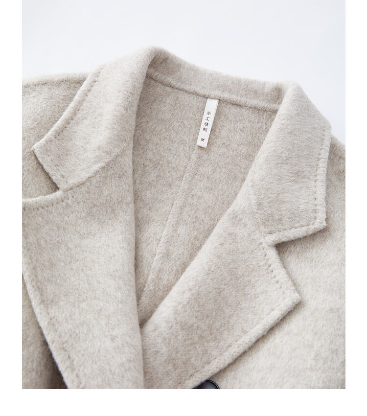 Custom Women Autumn Winter Wool Maxi Coat with Belt Lapel Solid Color Loose Cardigan Ladies Elegant Long Coat supplier