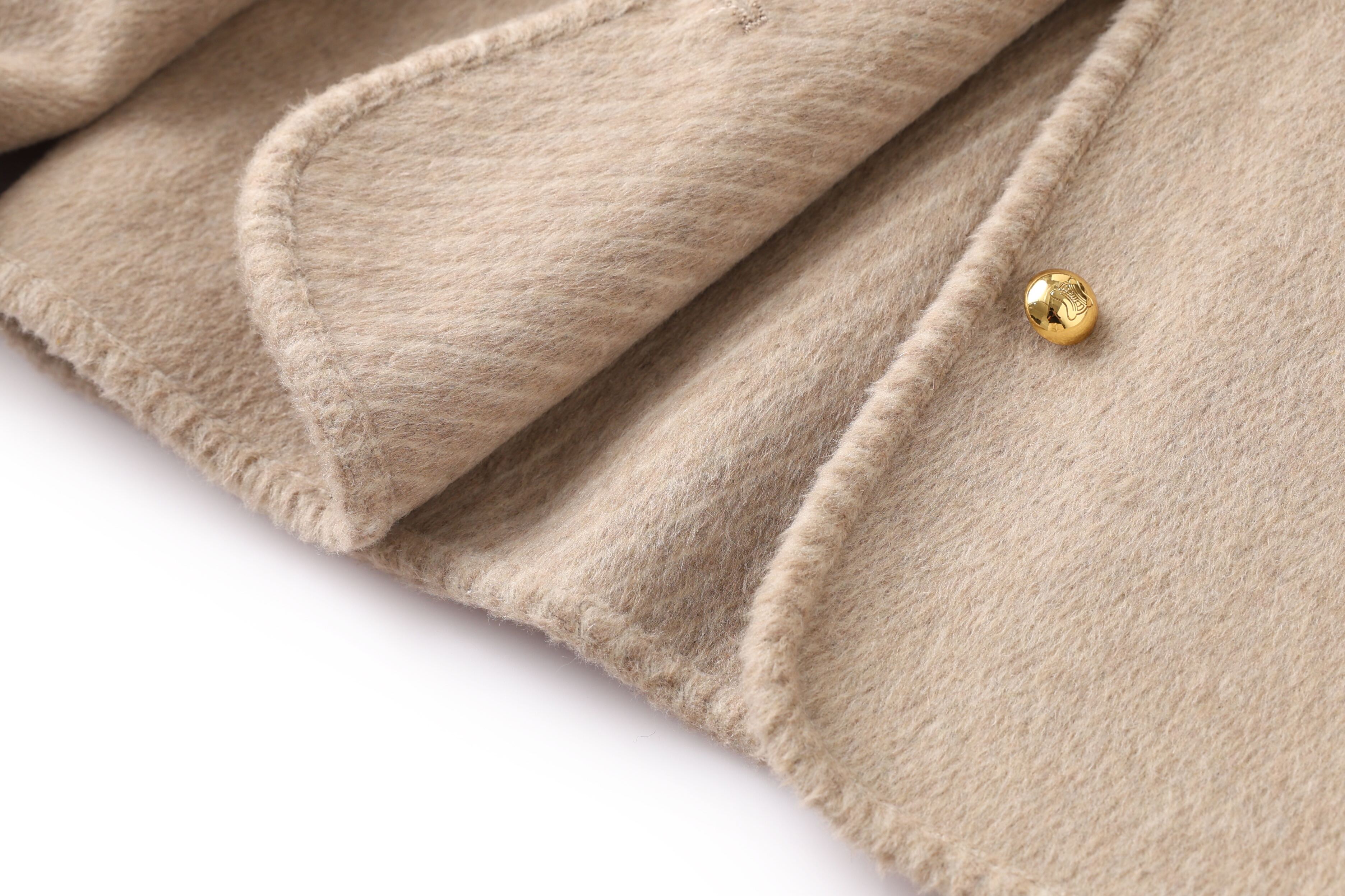 Elegant Women's Long Winter Quilted Wool Coat with Double-Breasted Cashmere Closure Logo Decoration Ground Color-New Collection factory