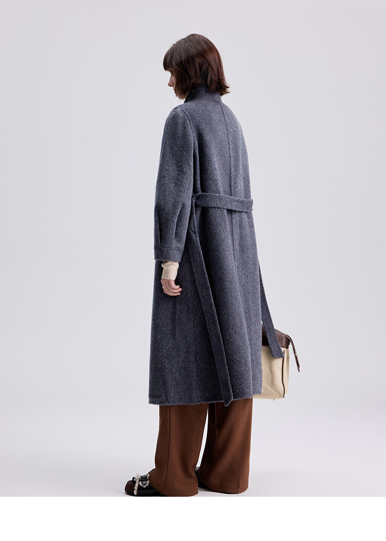 New Styles Double-faced Womens Wool Cashmere Trench Coat With Button factory