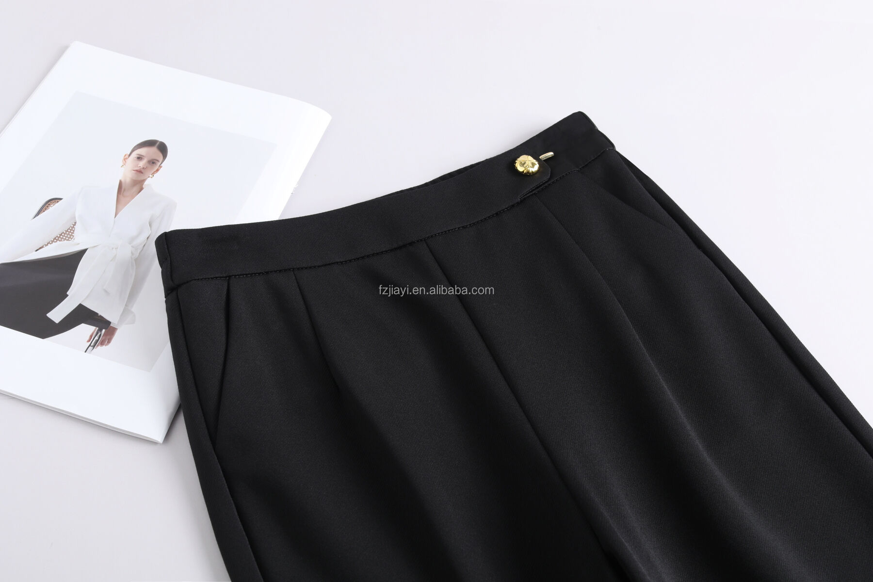 Custom Flared Wide Leg Pants for Women Casual Work Trousers factory