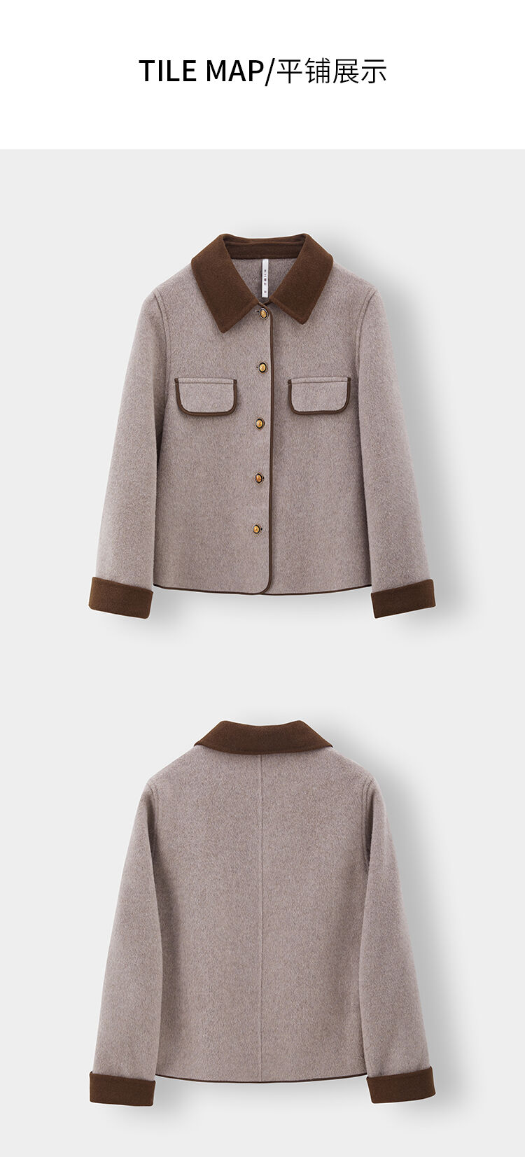 Women Autumn New Fashion Blend Short Blazer Coat Vintage Long Sleeve Female Outerwear Chic Femme supplier