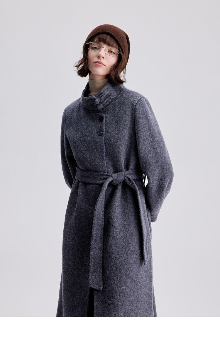 New Styles Double-faced Womens Wool Cashmere Trench Coat With Button factory