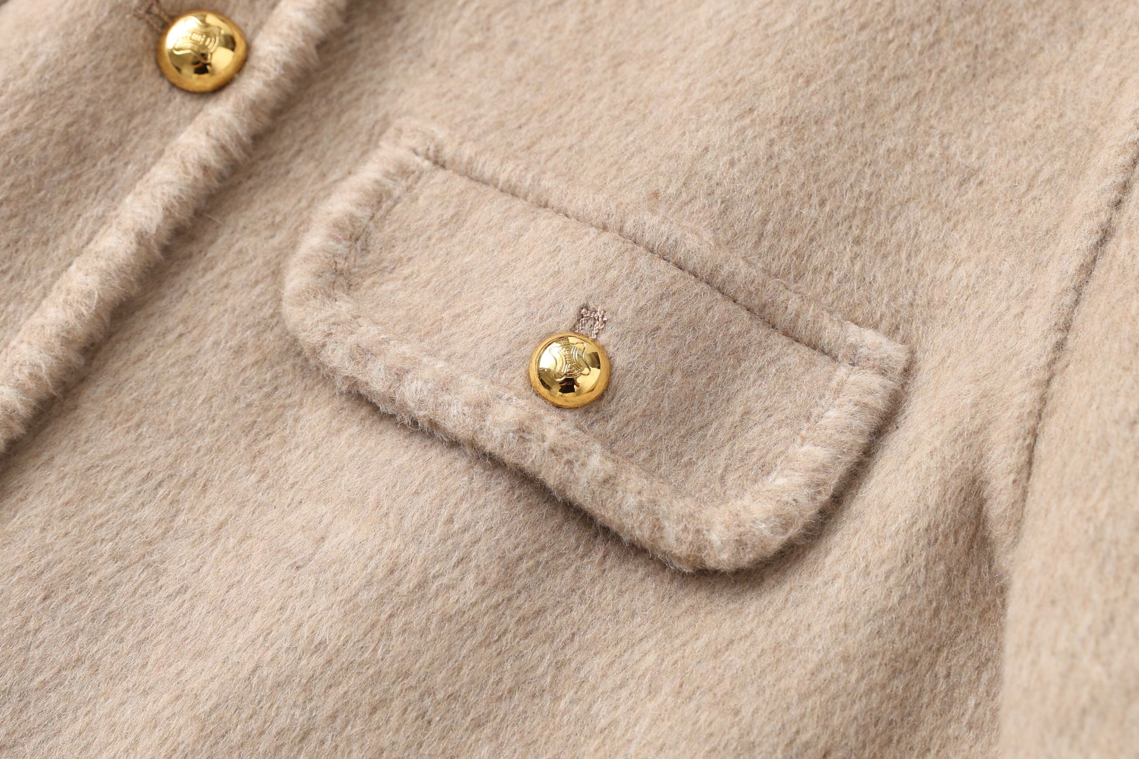 Elegant Women's Long Winter Quilted Wool Coat with Double-Breasted Cashmere Closure Logo Decoration Ground Color-New Collection manufacture