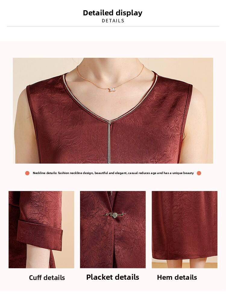 2025 Autumn Fashionable and Stylish Skirt Set Jacket, V-Necked Skirt, Skirt Set - Two-Piece Set details