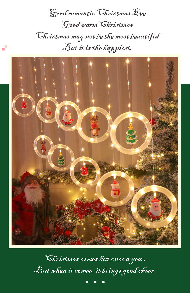 Hot-selling Acrylic Christmas Ornament , stars LED lights, wishing ball icicle string Christmas lights details