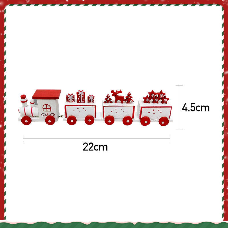 Happy Trees 4 Pcs Wooden Christmas Train with Snowman, Mini Train Decor Set for Christmas Party, Christmas Train Ornament Gift factory